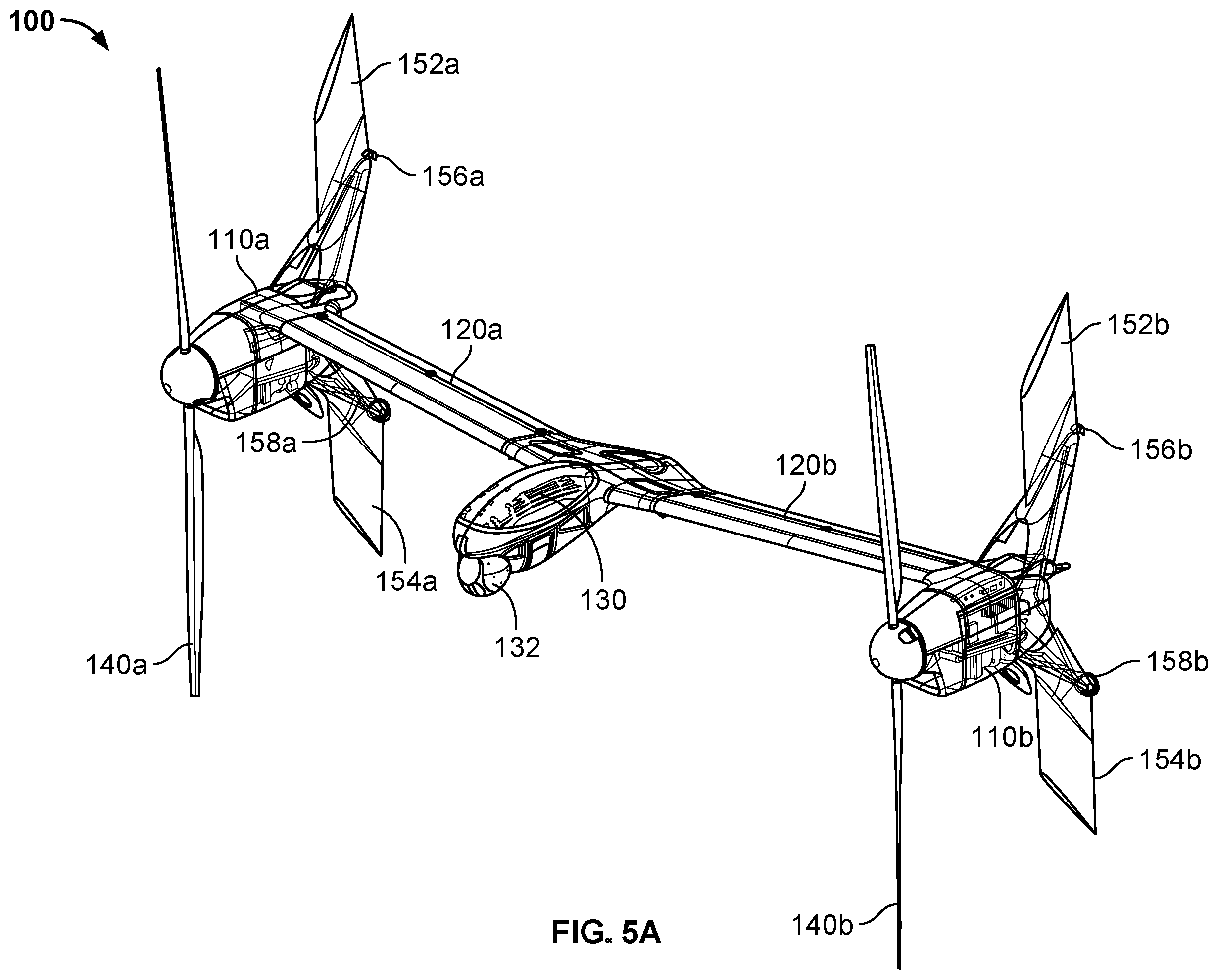 Patent US12583599 Figure 5 – Connectors and joints for dual engine vertical take off and landing collapsible fixed wing aircraft