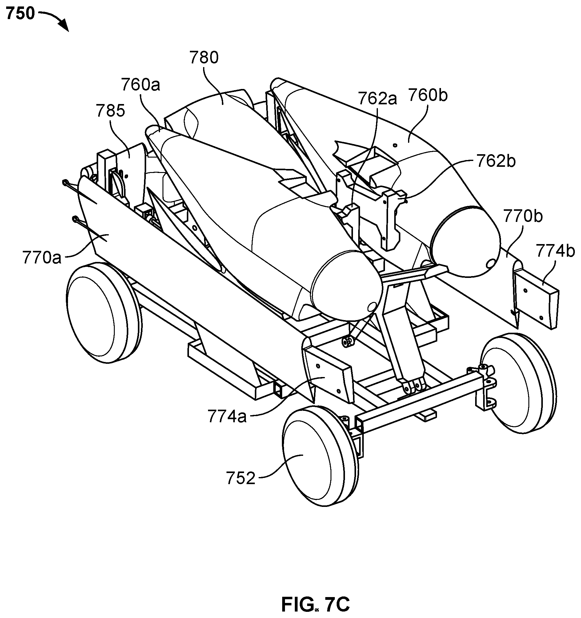 Patent US12583599 Figure 9 – Connectors and joints for dual engine vertical take off and landing collapsible fixed wing aircraft