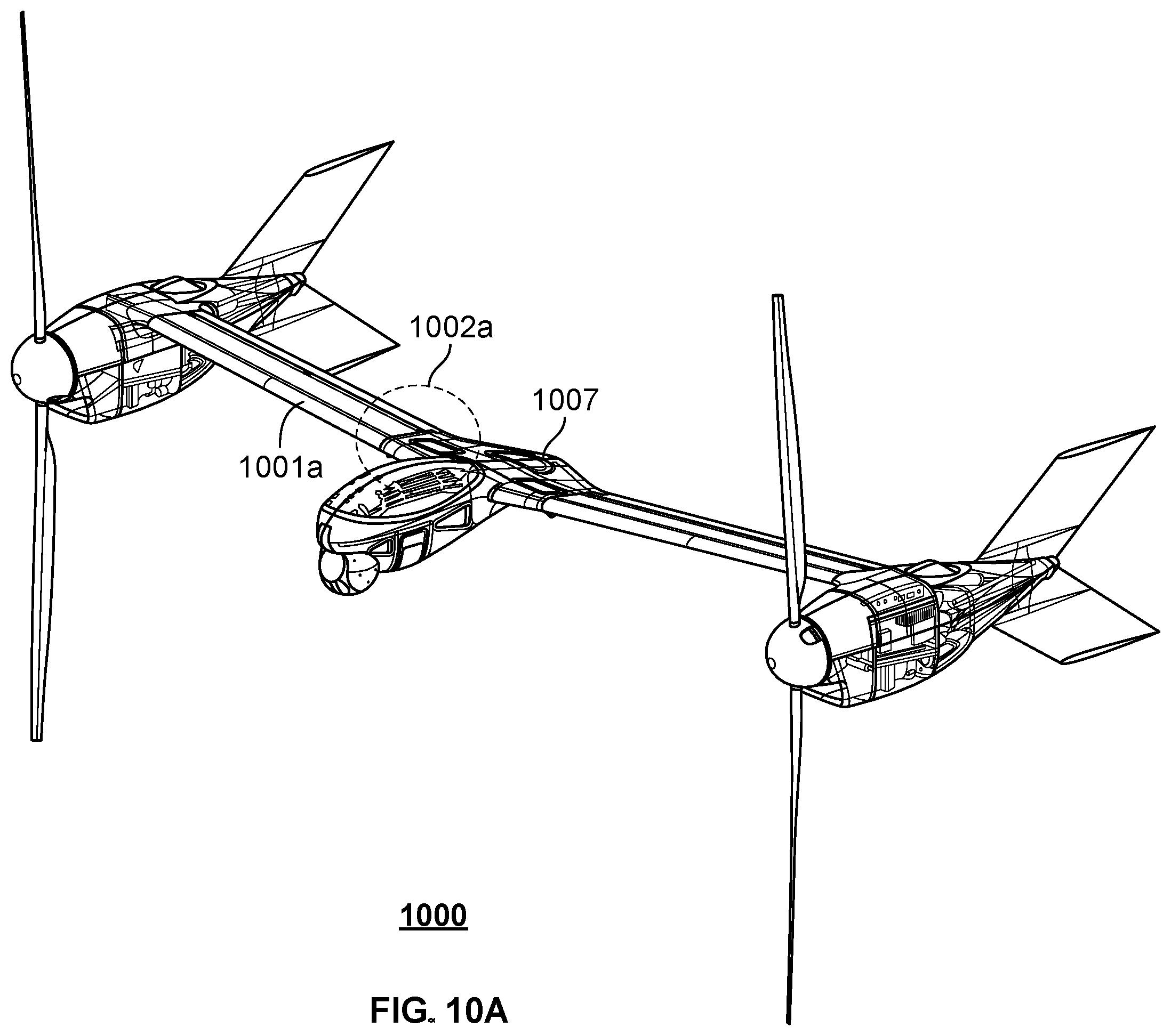 Patent US12583599 Figure 14 – Connectors and joints for dual engine vertical take off and landing collapsible fixed wing aircraft