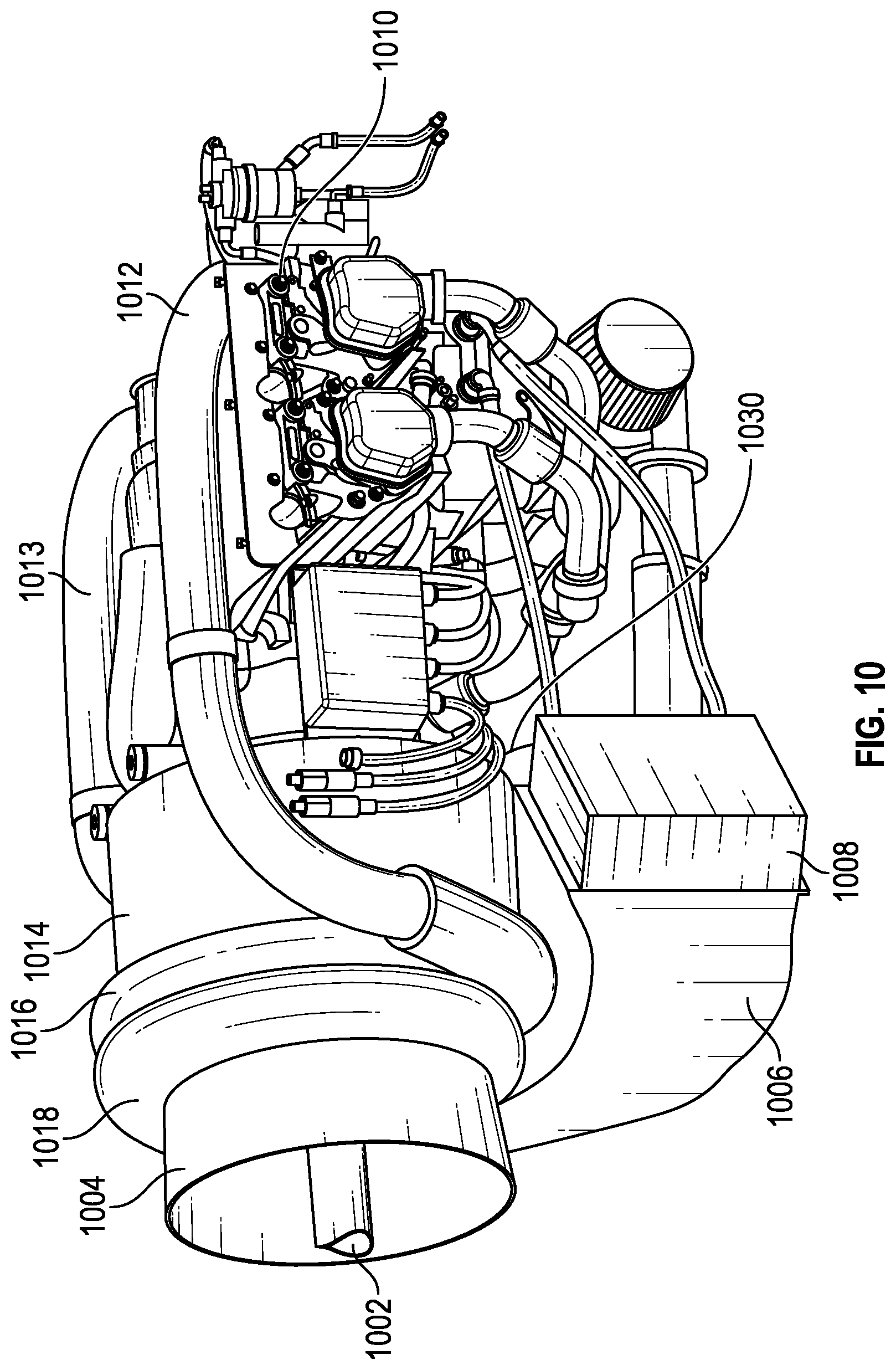 Patent US12583607 Figure 11 – Simultaneous air cooling of multiple elements of a hybrid powerplant