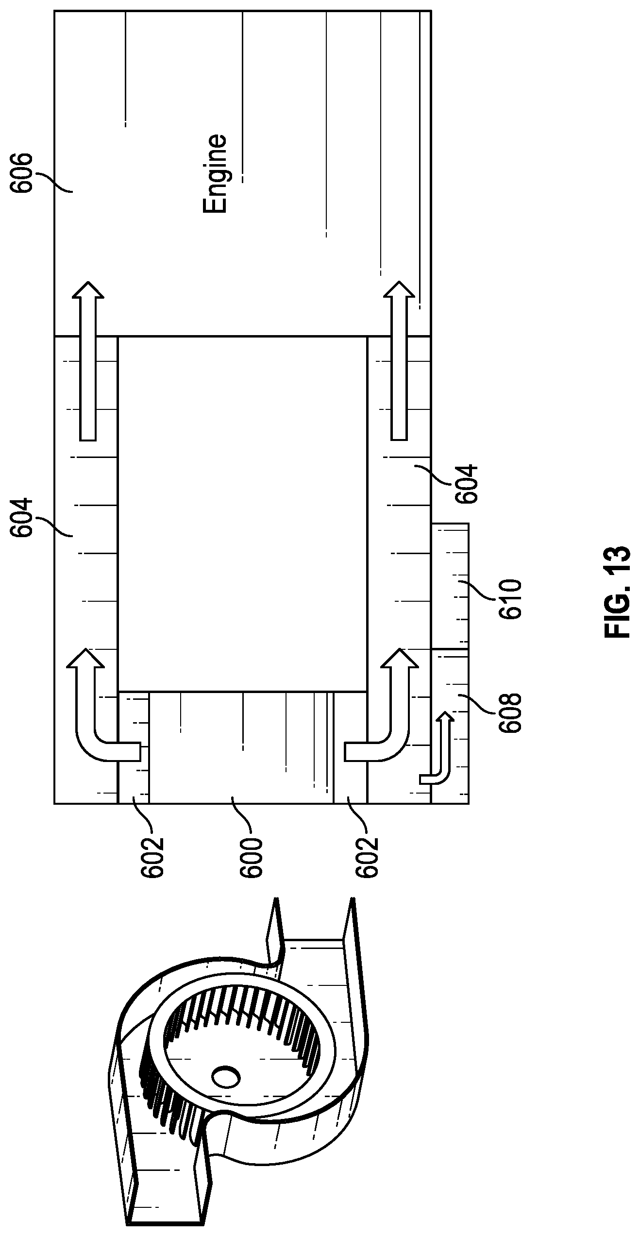 Patent US12583607 Figure 14 – Simultaneous air cooling of multiple elements of a hybrid powerplant