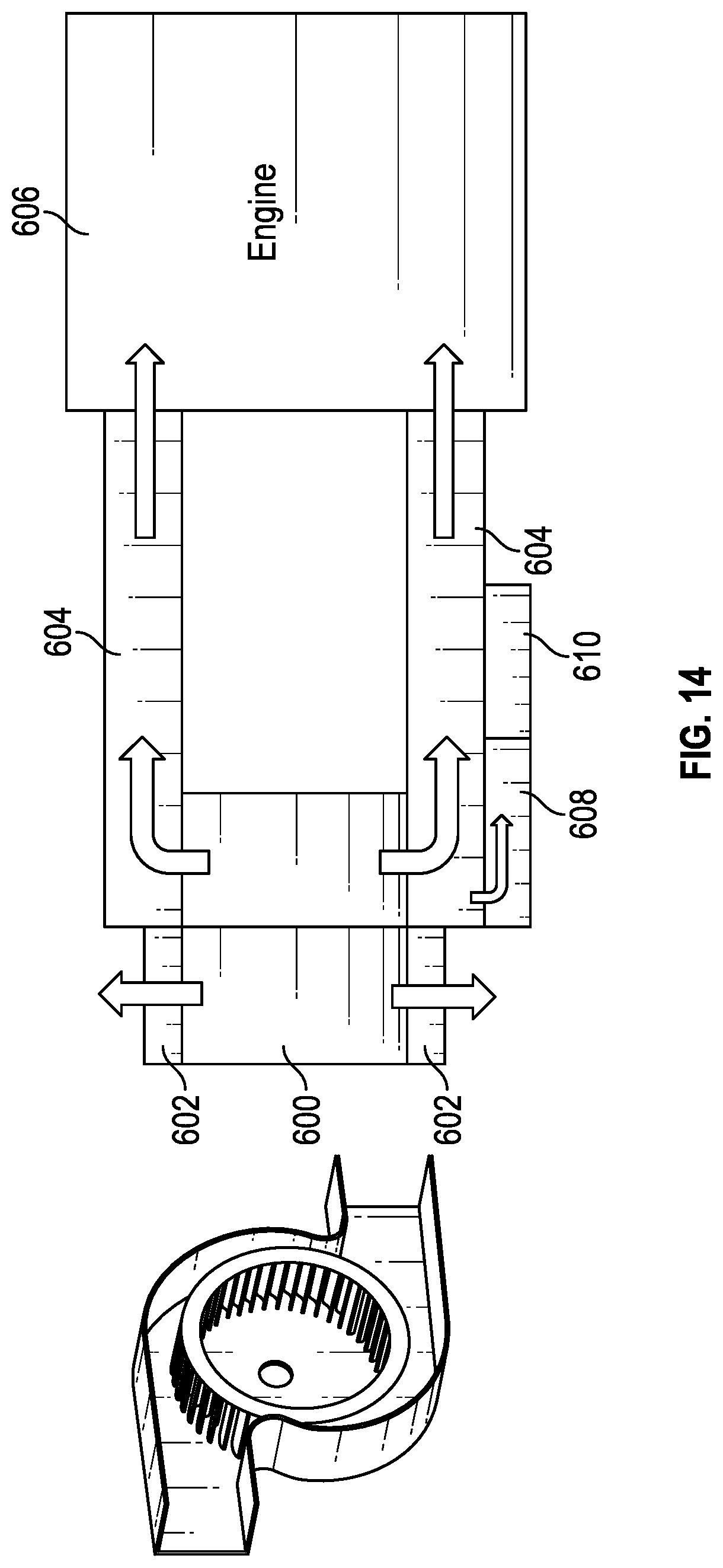 Patent US12583607 Figure 15 – Simultaneous air cooling of multiple elements of a hybrid powerplant