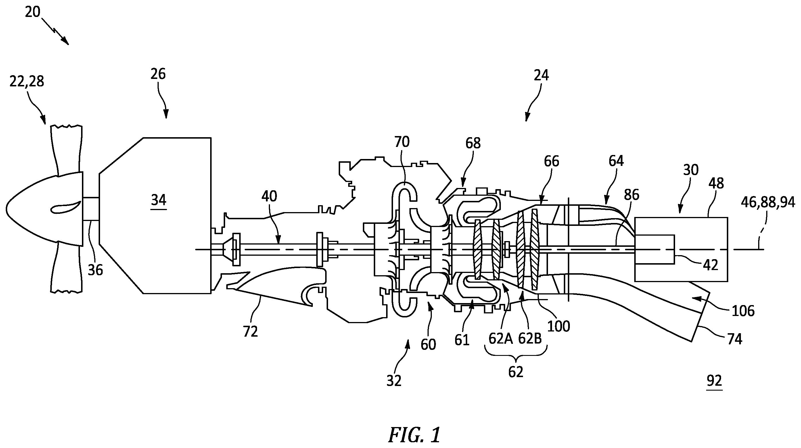 Patent US12583609 Figure 1 – Exhaust duct for hybrid aircraft powerplant