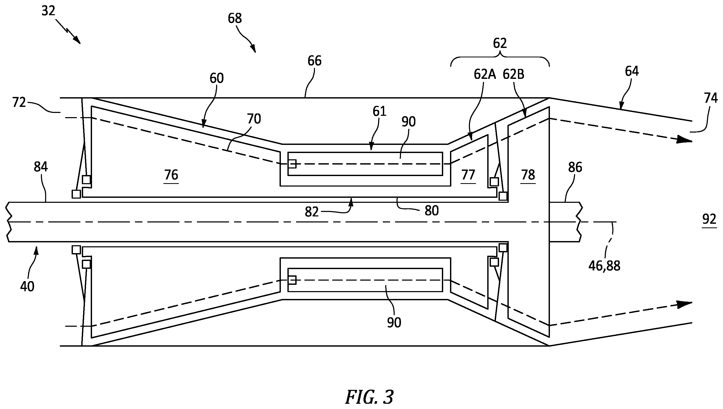 Patent US12583609 Figure 3 – Exhaust duct for hybrid aircraft powerplant