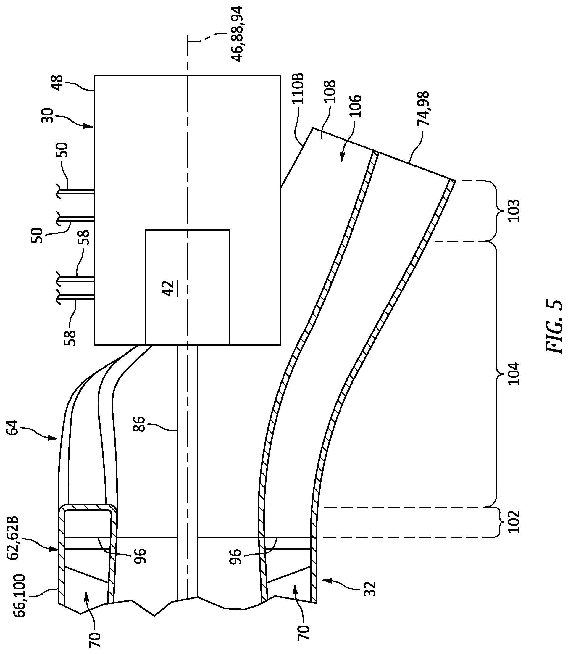 Patent US12583609 Figure 5 – Exhaust duct for hybrid aircraft powerplant