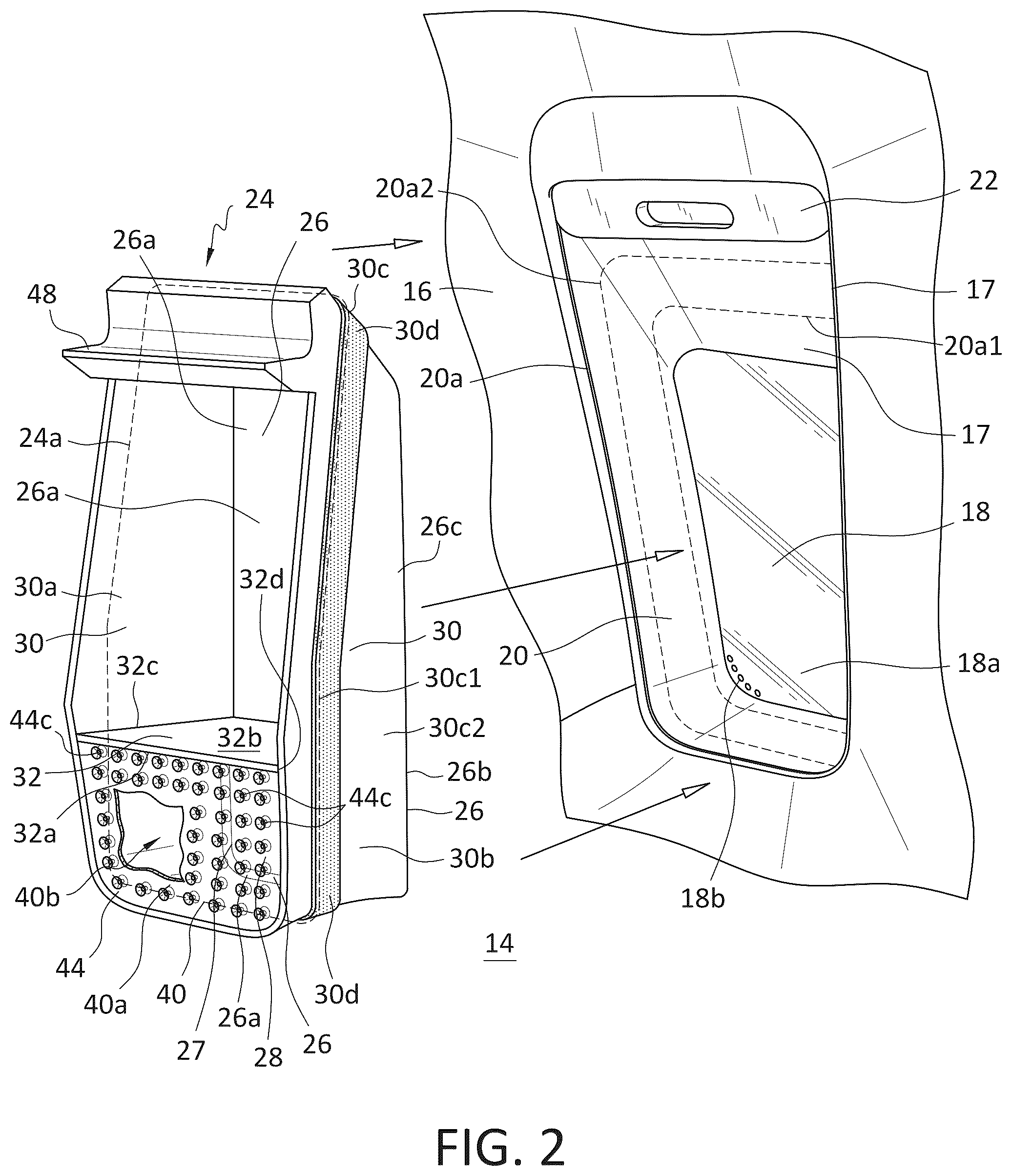 Patent US12583621 Figure 3 – Debris barrier for aircraft window assembly and method