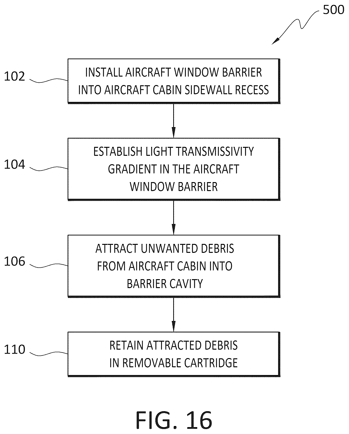 Patent US12583621 Figure 18 – Debris barrier for aircraft window assembly and method