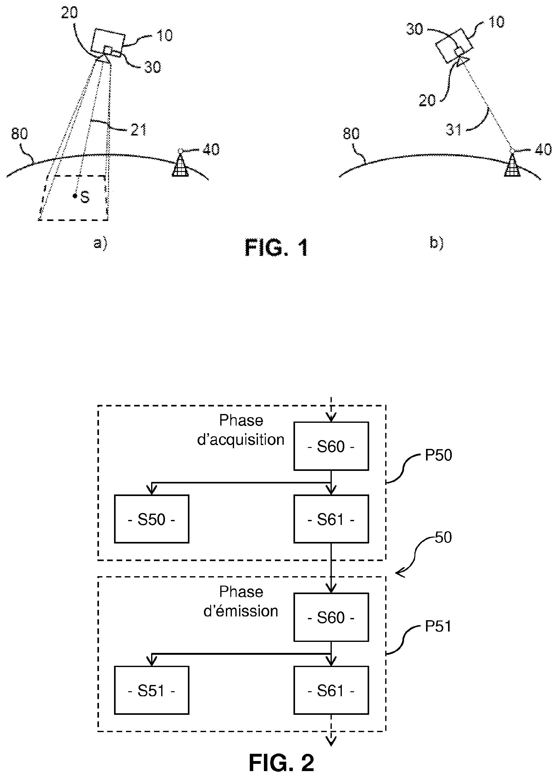 Patent US12583626 Figure 1 – Method for acquiring images of a terrestrial zone using a spacecraft comprising a laser transmission module
