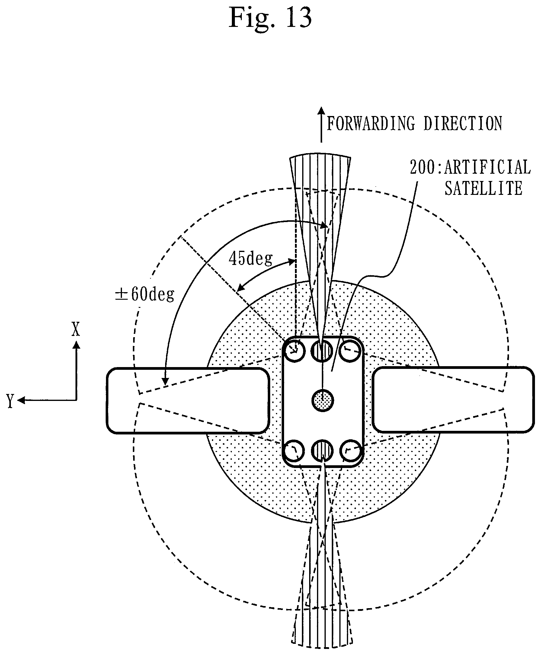 Patent US12583627 Figure 13 – Hybrid constellation and flying object monitoring system