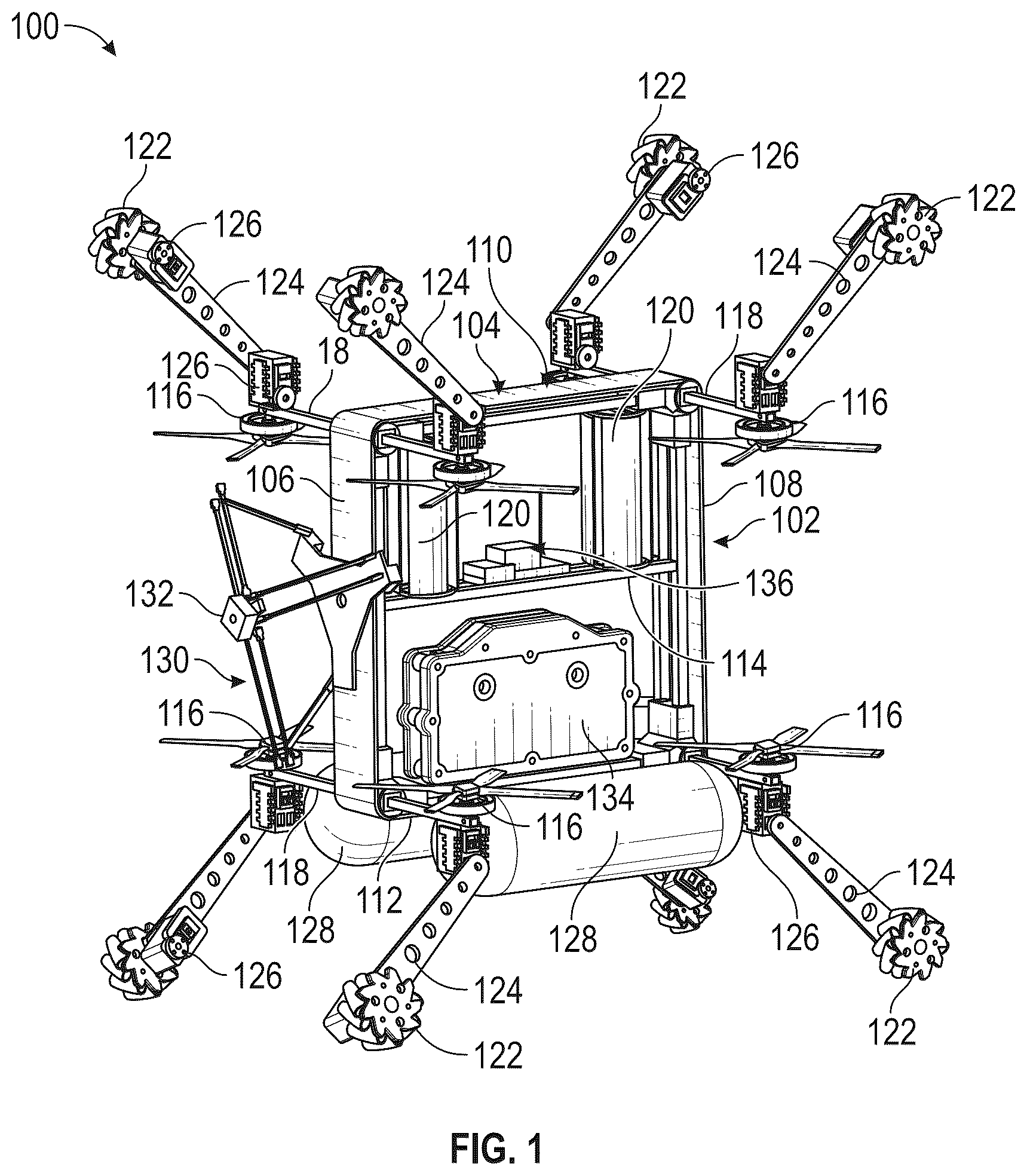 Patent US12583630 Figure 1 – Robotic system for civil infrastructure inspection