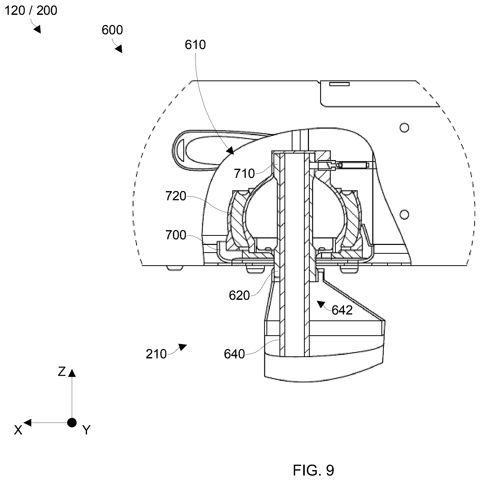 Patent US12583635 Figure 9 – Utilizing multi-directional energy-absorbing landing gear for vertical takeoff and landing