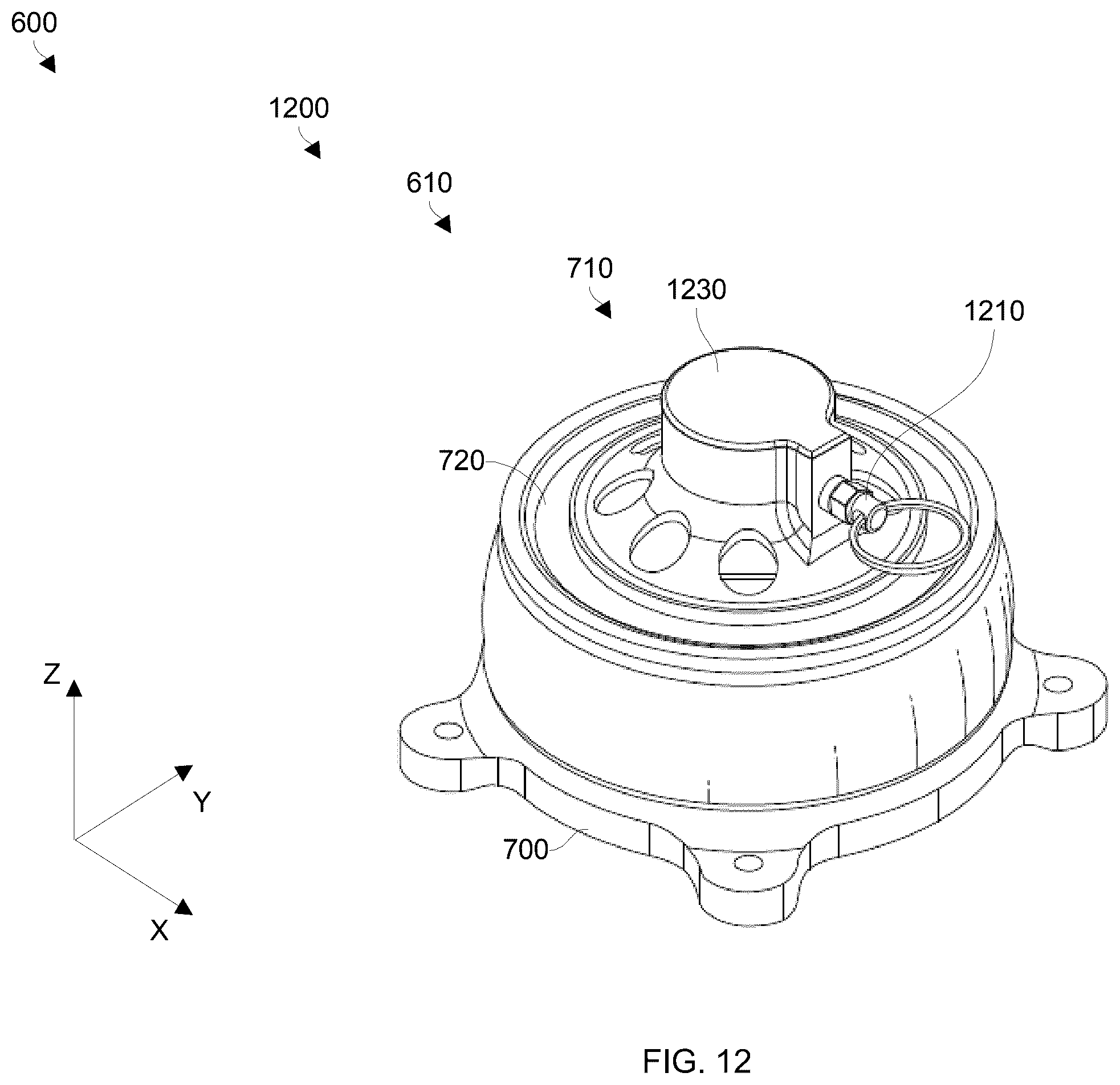 Patent US12583635 Figure 12 – Utilizing multi-directional energy-absorbing landing gear for vertical takeoff and landing