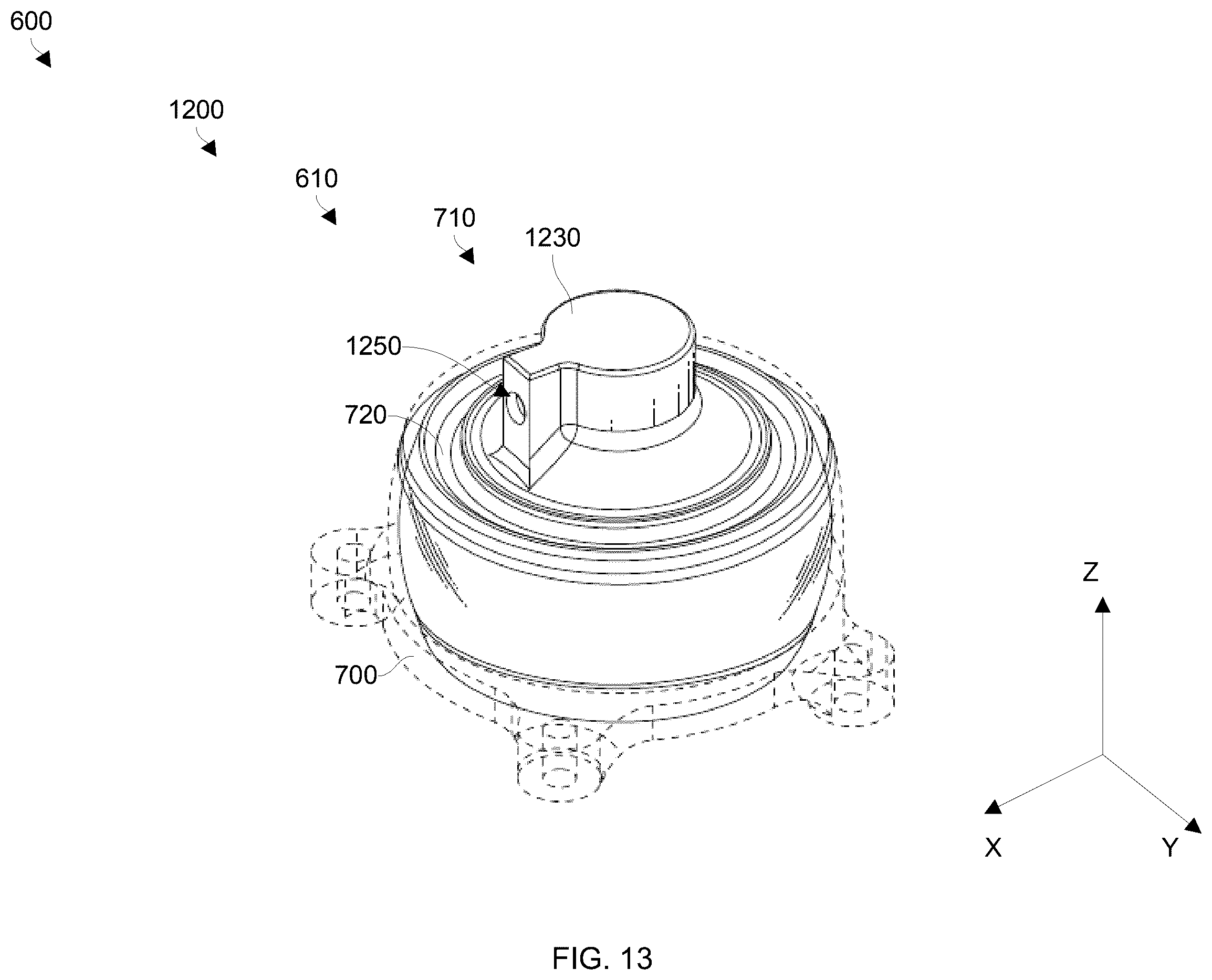 Patent US12583635 Figure 13 – Utilizing multi-directional energy-absorbing landing gear for vertical takeoff and landing