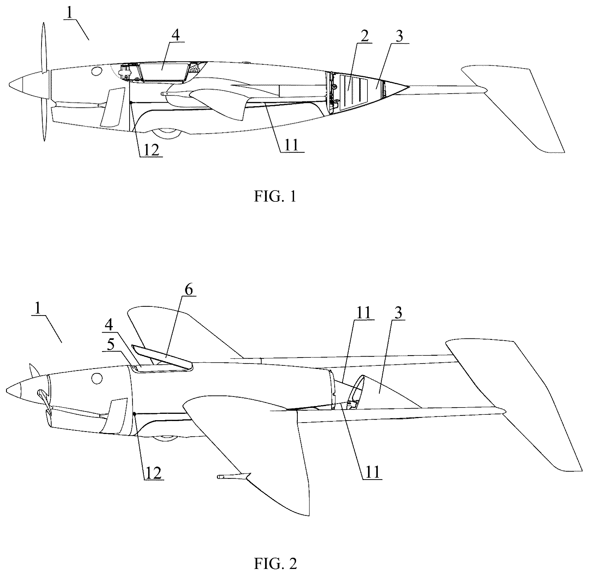 Patent US12583636 Figure 1 – Landing system for a fixed-wing unmanned aerial vehicle (UAV)