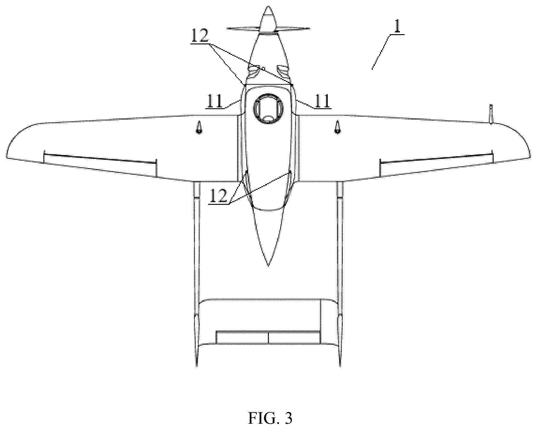 Patent US12583636 Figure 2 – Landing system for a fixed-wing unmanned aerial vehicle (UAV)