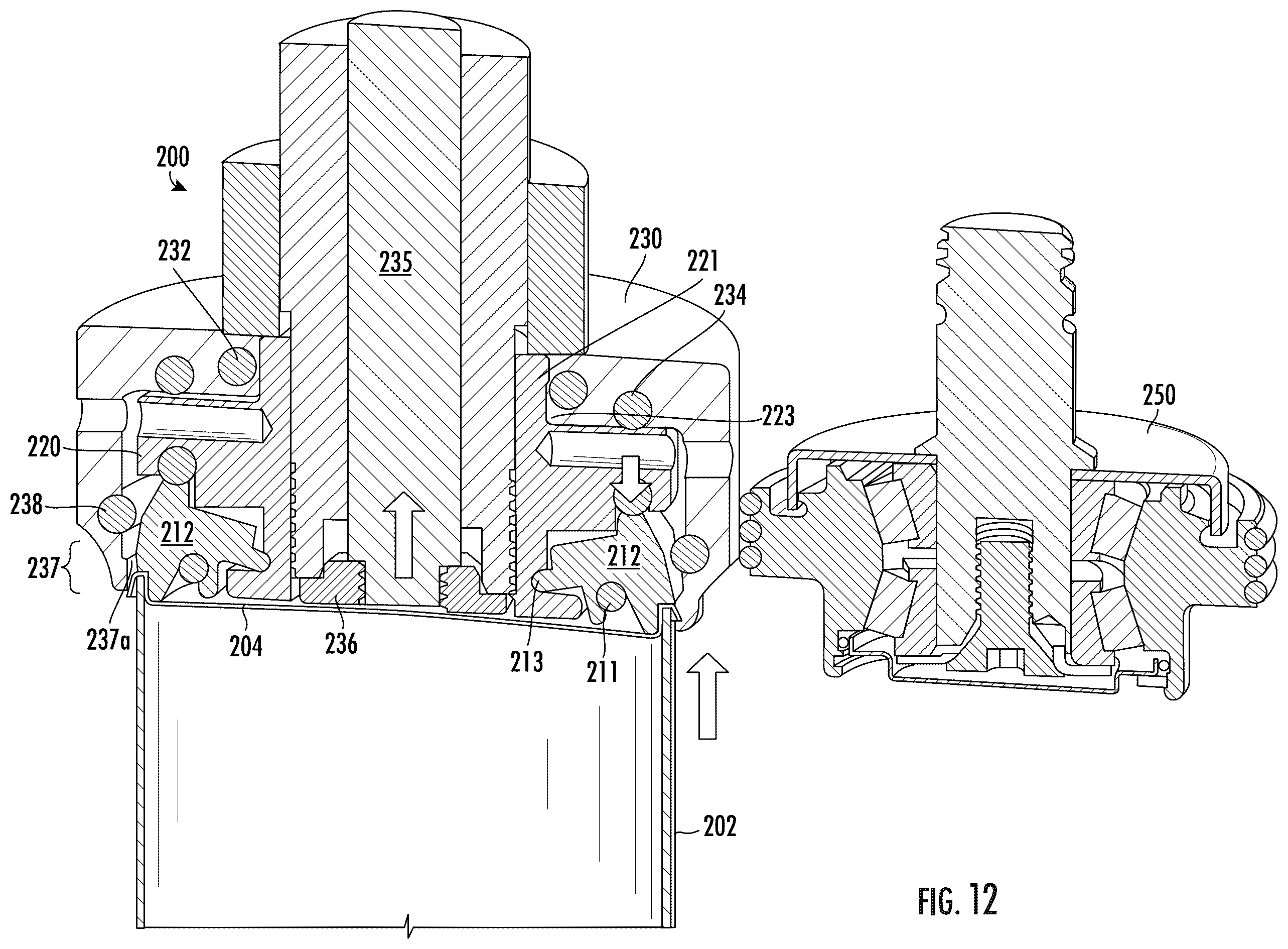 Patent US12583639 Figure 13 – Systems for high-speed application of paper-based end closures on composite containers
