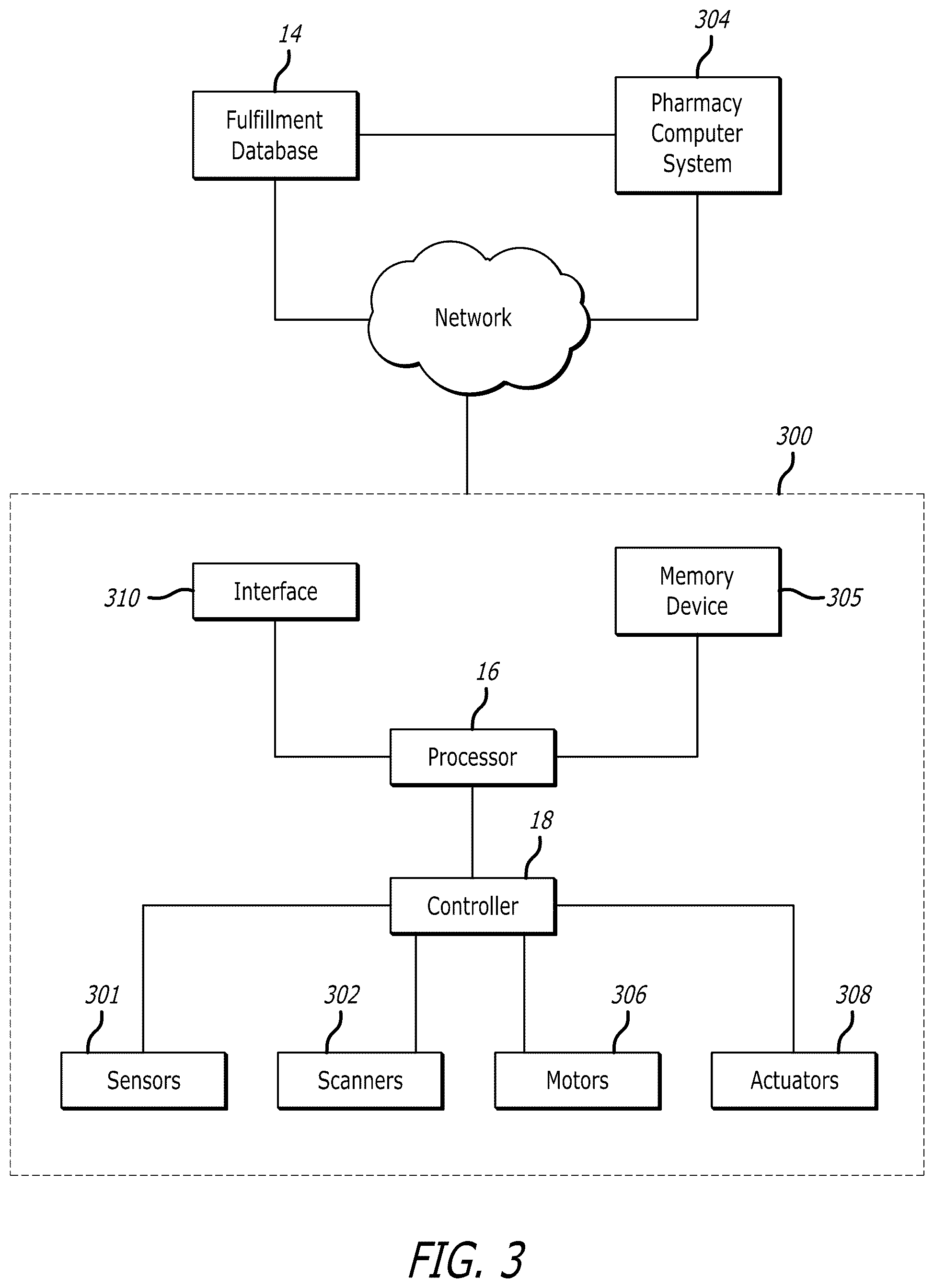 Patent US12583645 Figure 7 – Medication container infeed loop system and apparatus