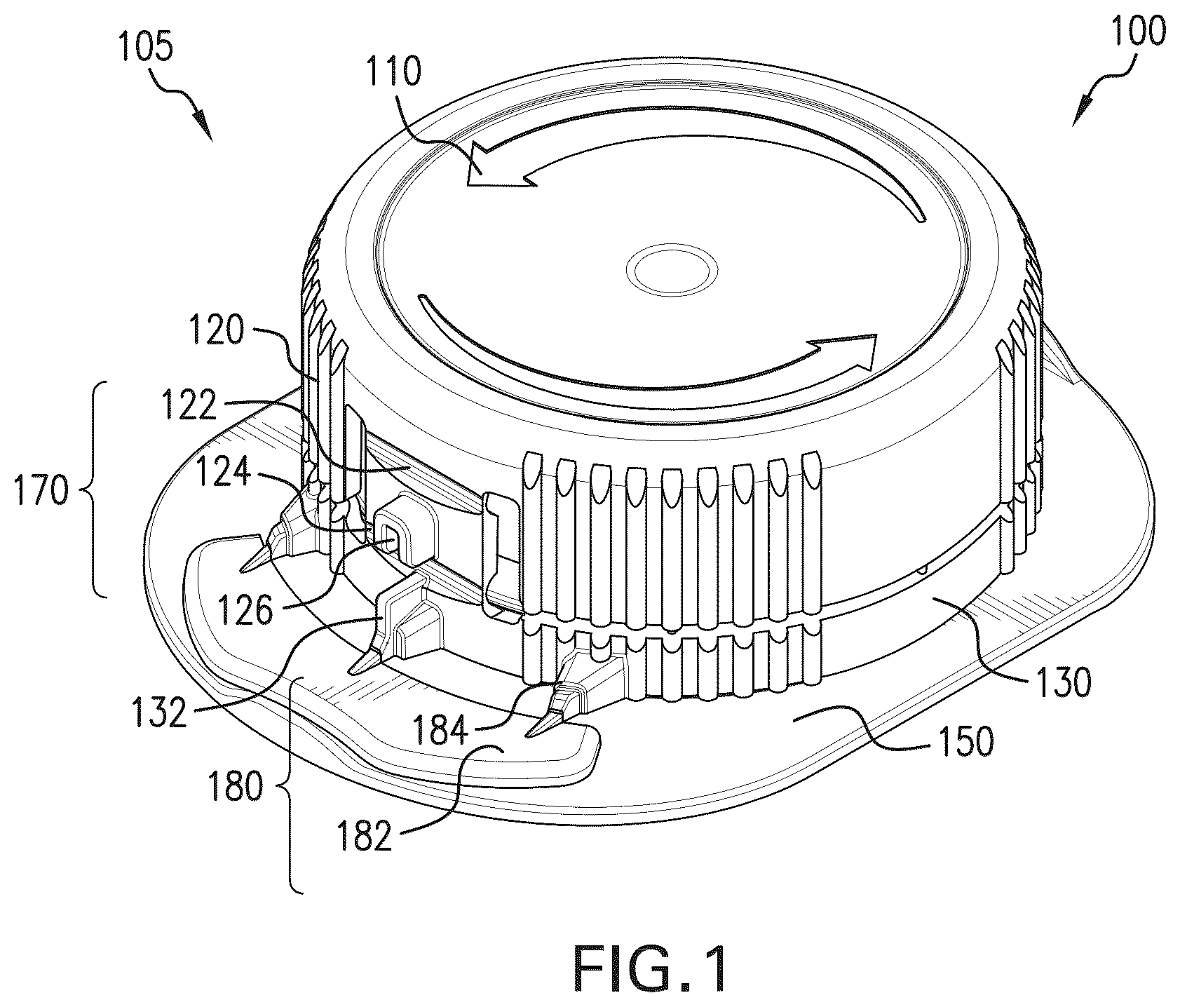 Patent US12583647 — Tethered cap and spout — Figure 1
