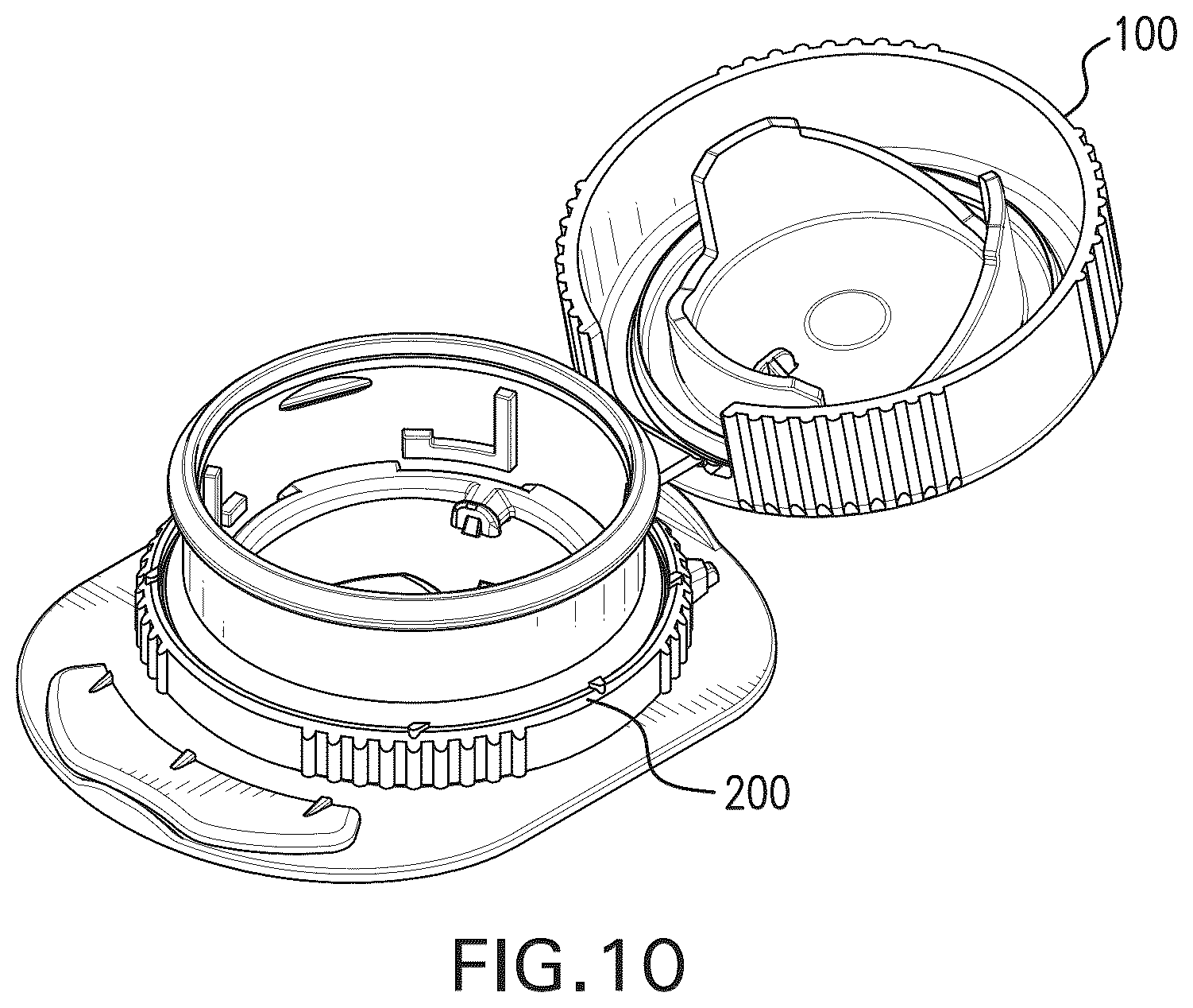 Patent US12583647 Figure 10 – Tethered cap and spout