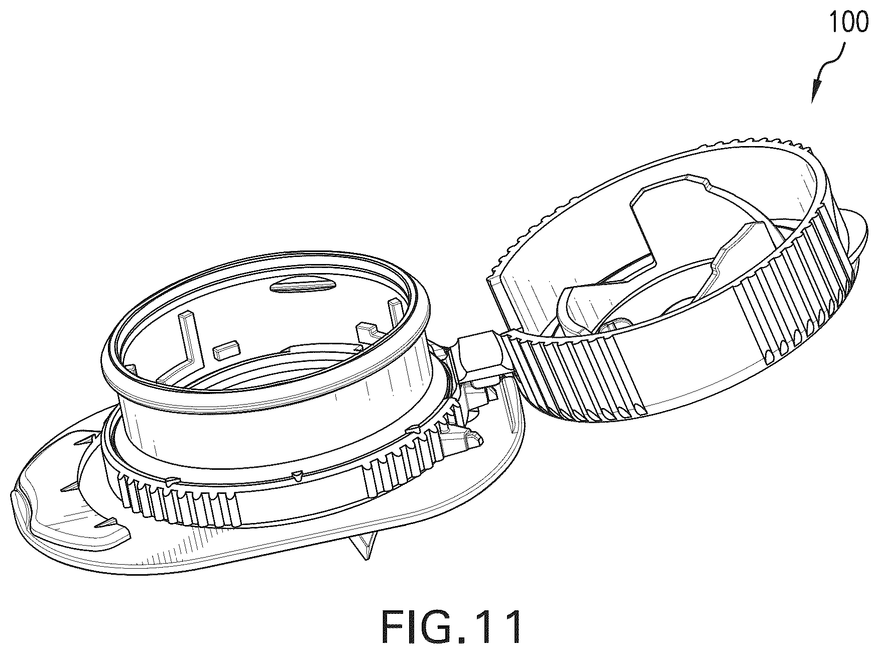 Patent US12583647 Figure 11 – Tethered cap and spout