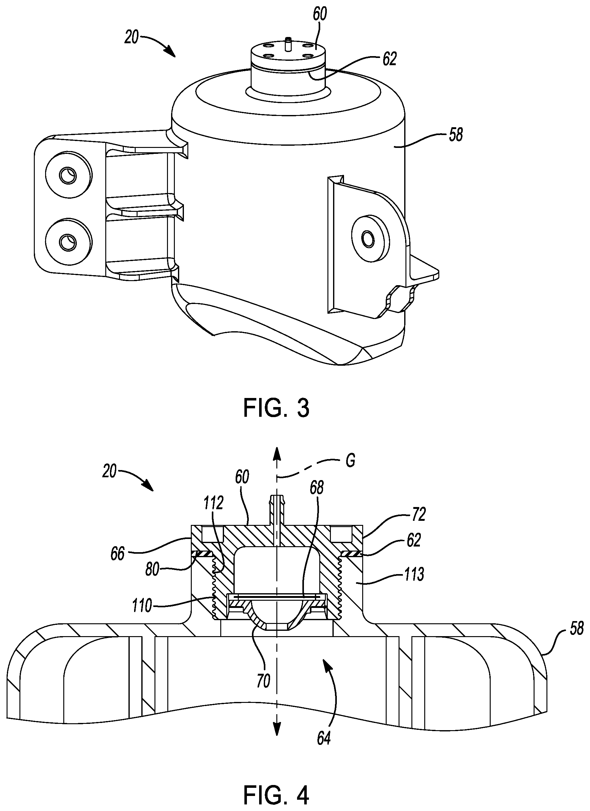Patent US12583653 Figure 3 – Tank breather cap with integrated filter, splash protection, and nipple for breather hose