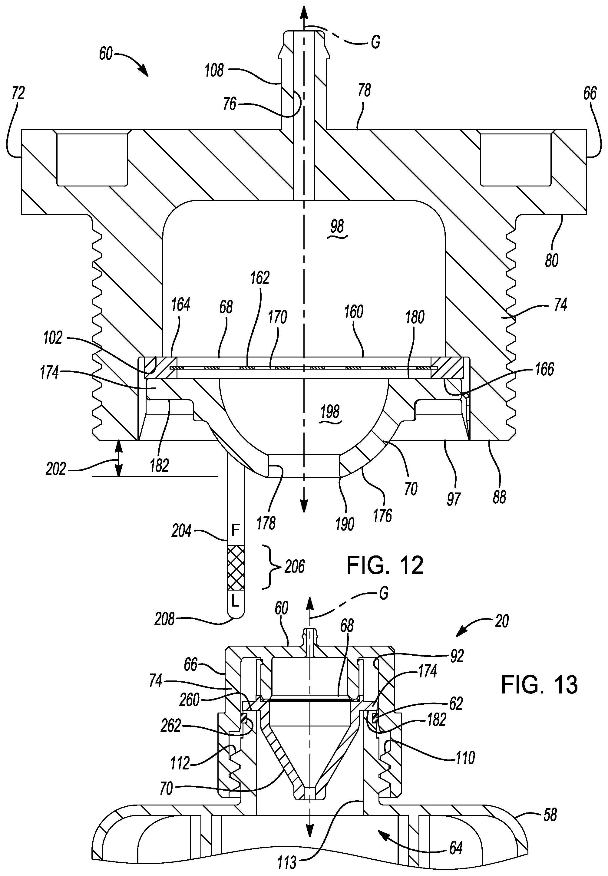 Patent US12583653 Figure 9 – Tank breather cap with integrated filter, splash protection, and nipple for breather hose