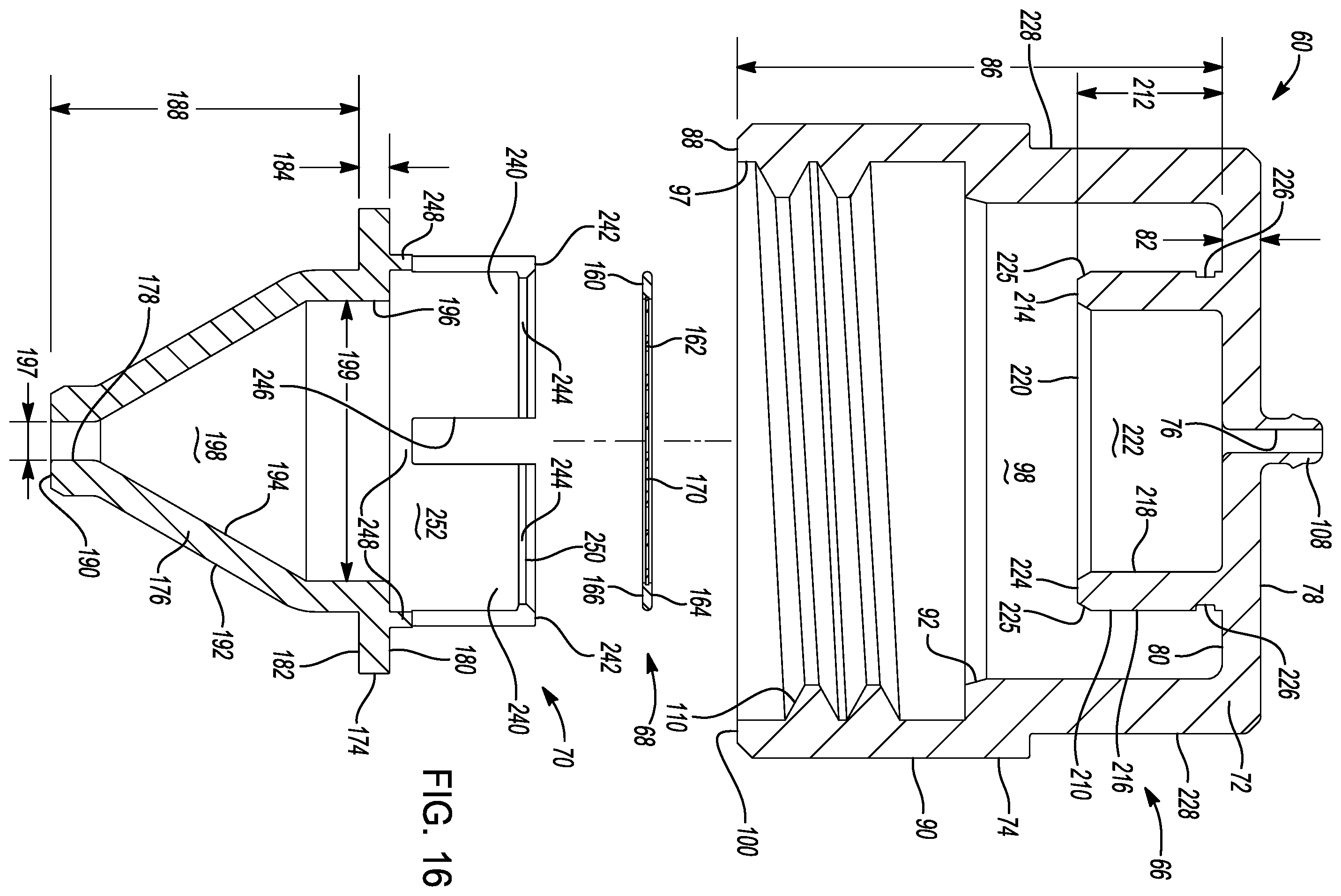Patent US12583653 Figure 12 – Tank breather cap with integrated filter, splash protection, and nipple for breather hose