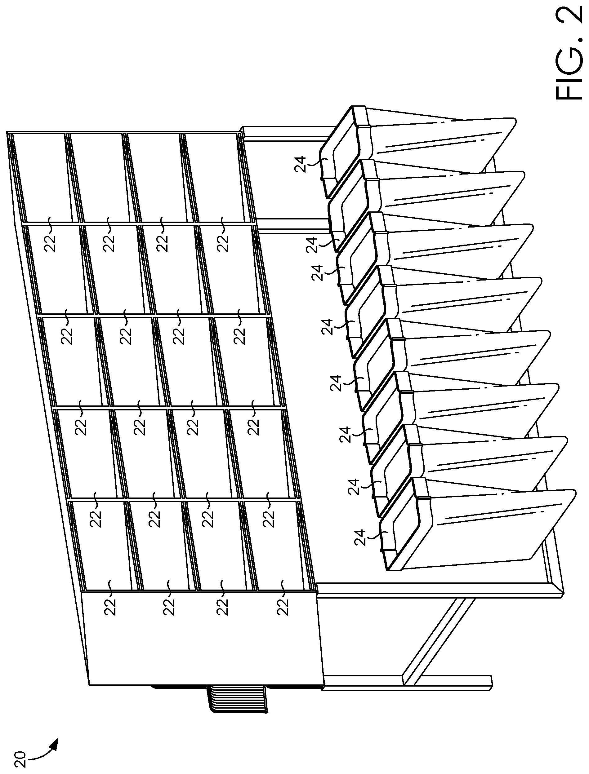 Patent US12583664 Figure 2 – Adjustable storage systems, adjustable storage receptacles, and methods of manufacturing and using the same