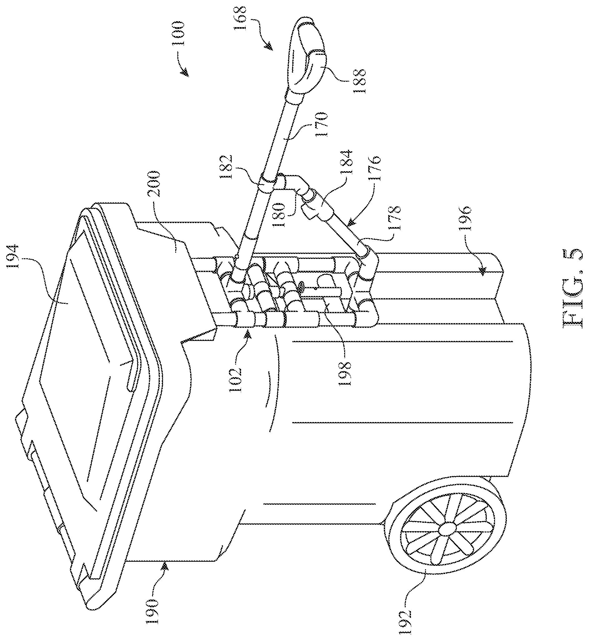 Patent US12583668 Figure 5 – Receptacle transport apparatus
