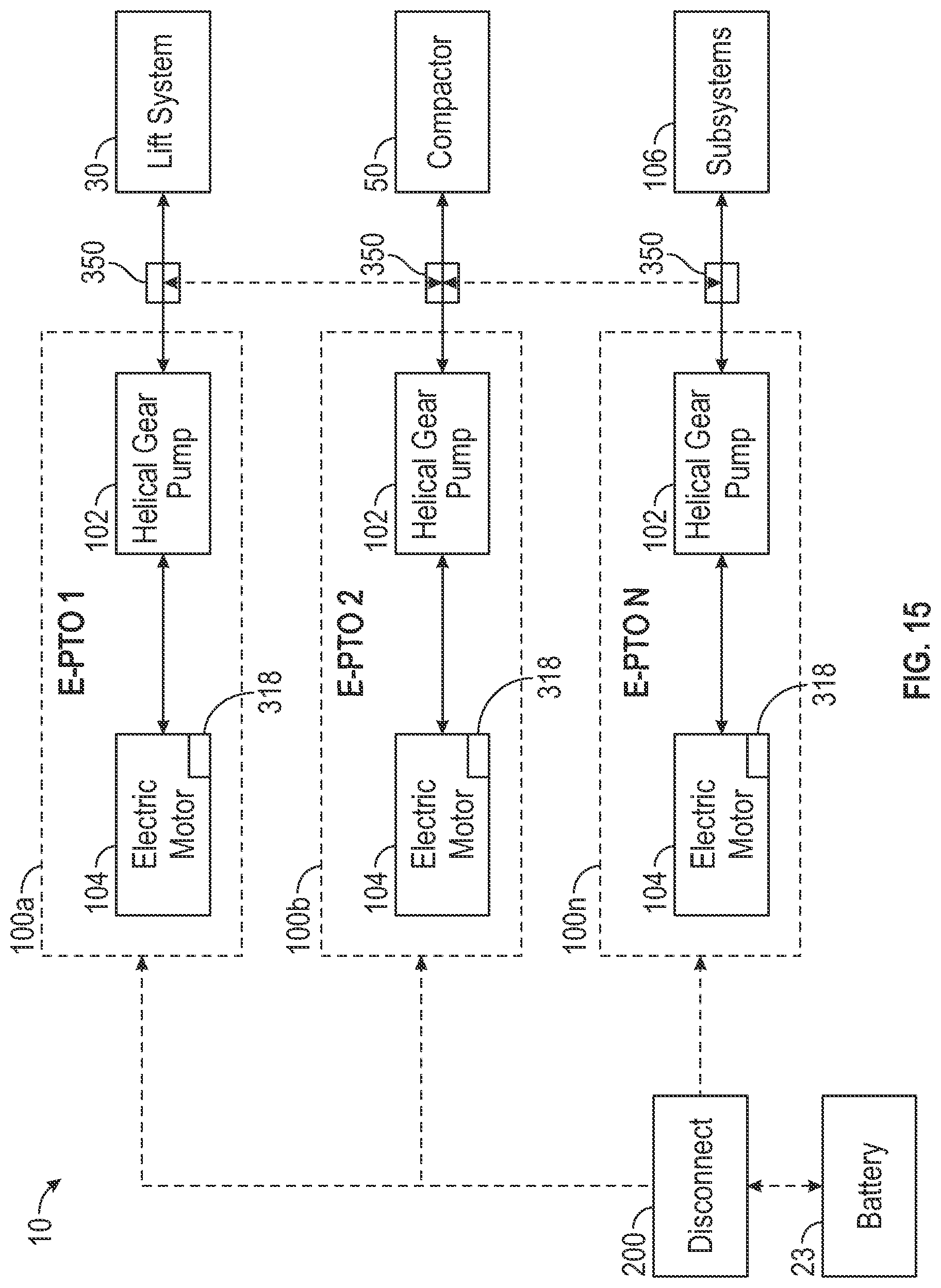 Patent US12583671 Figure 14 – Refuse truck with helical pump