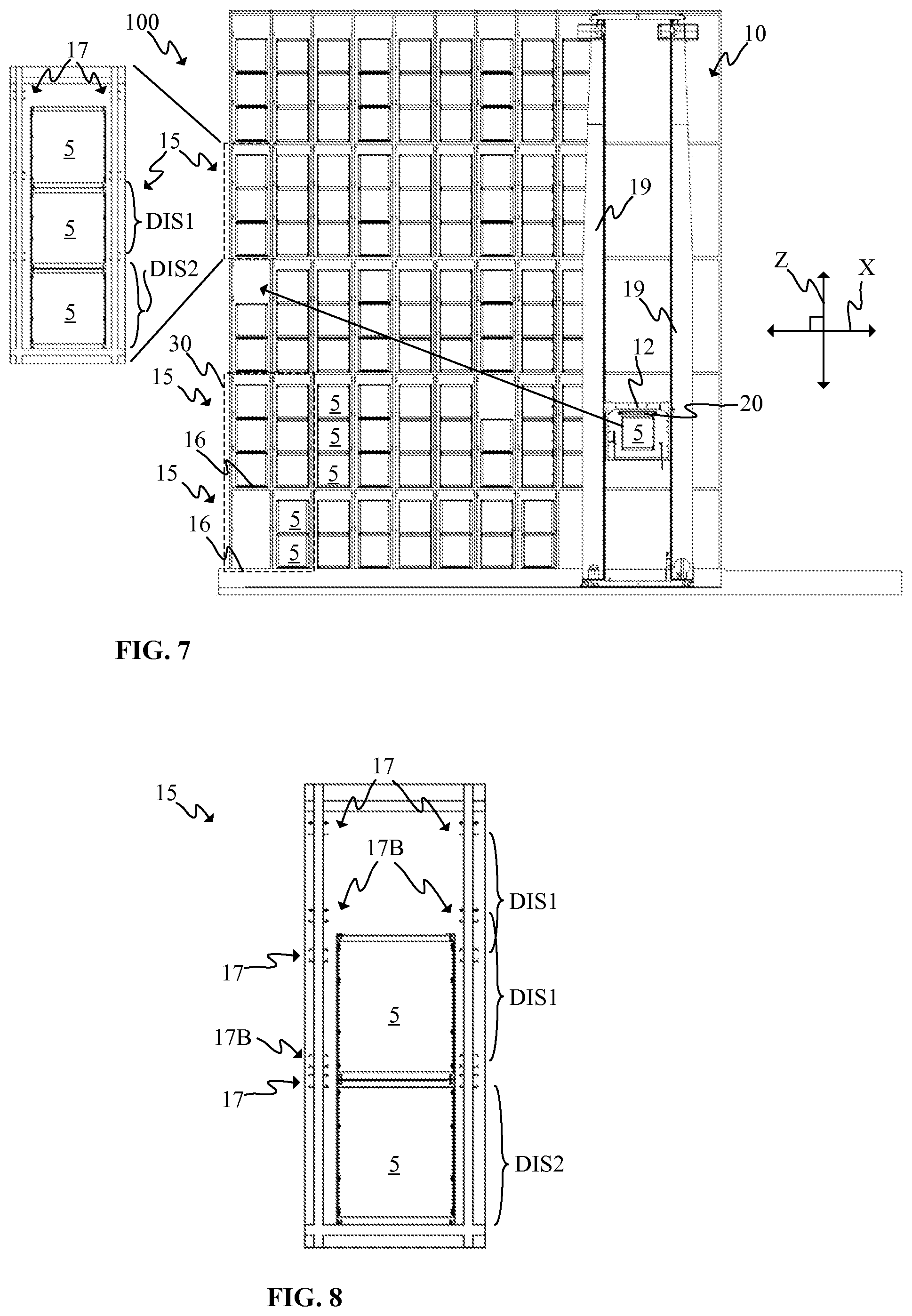 Patent US12583672 Figure 5 – Multi-level container storage system and high-bay container storage