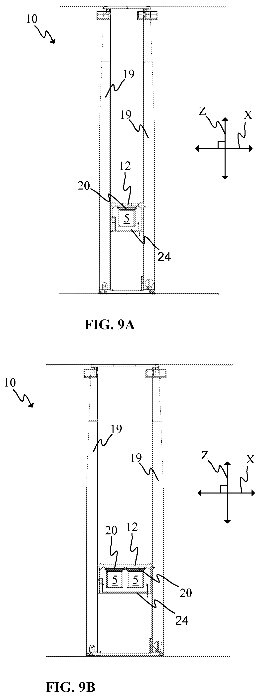 Patent US12583672 Figure 6 – Multi-level container storage system and high-bay container storage