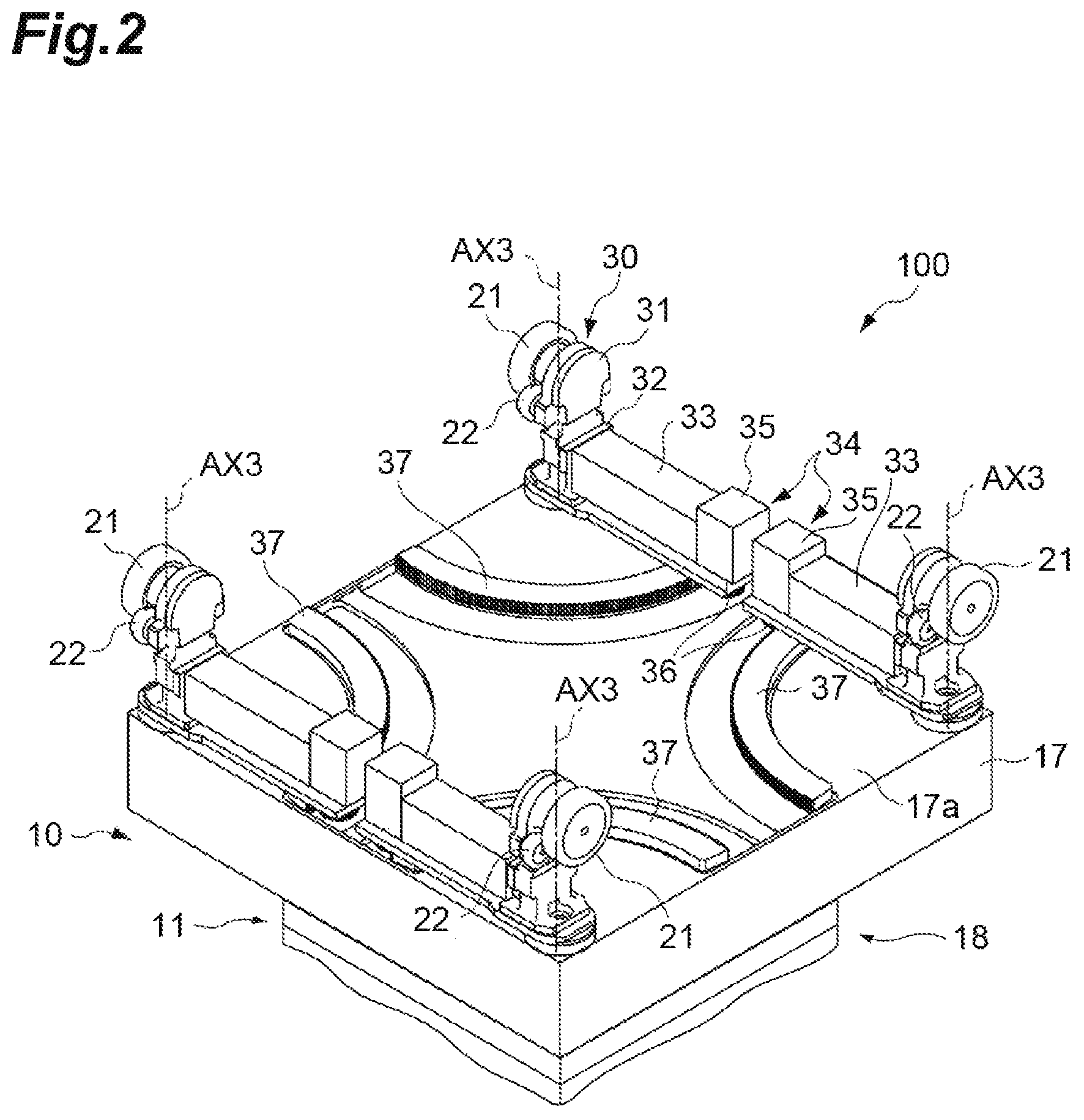 Patent US12583674 Figure 2 – Overhead storage system