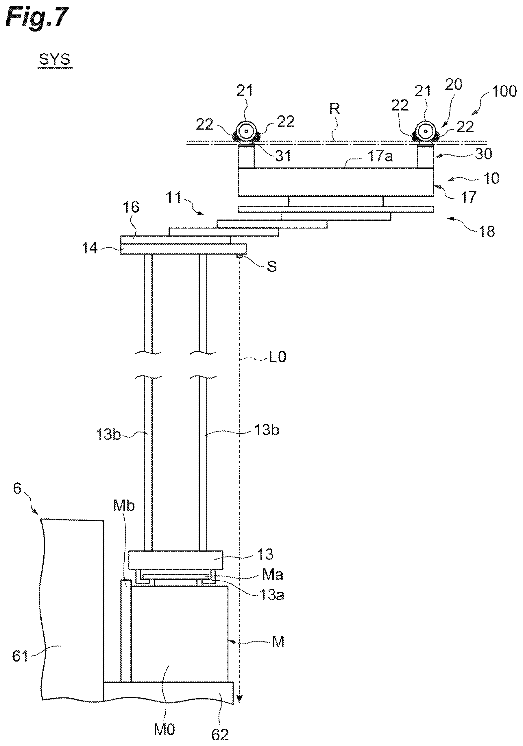 Patent US12583674 Figure 7 – Overhead storage system
