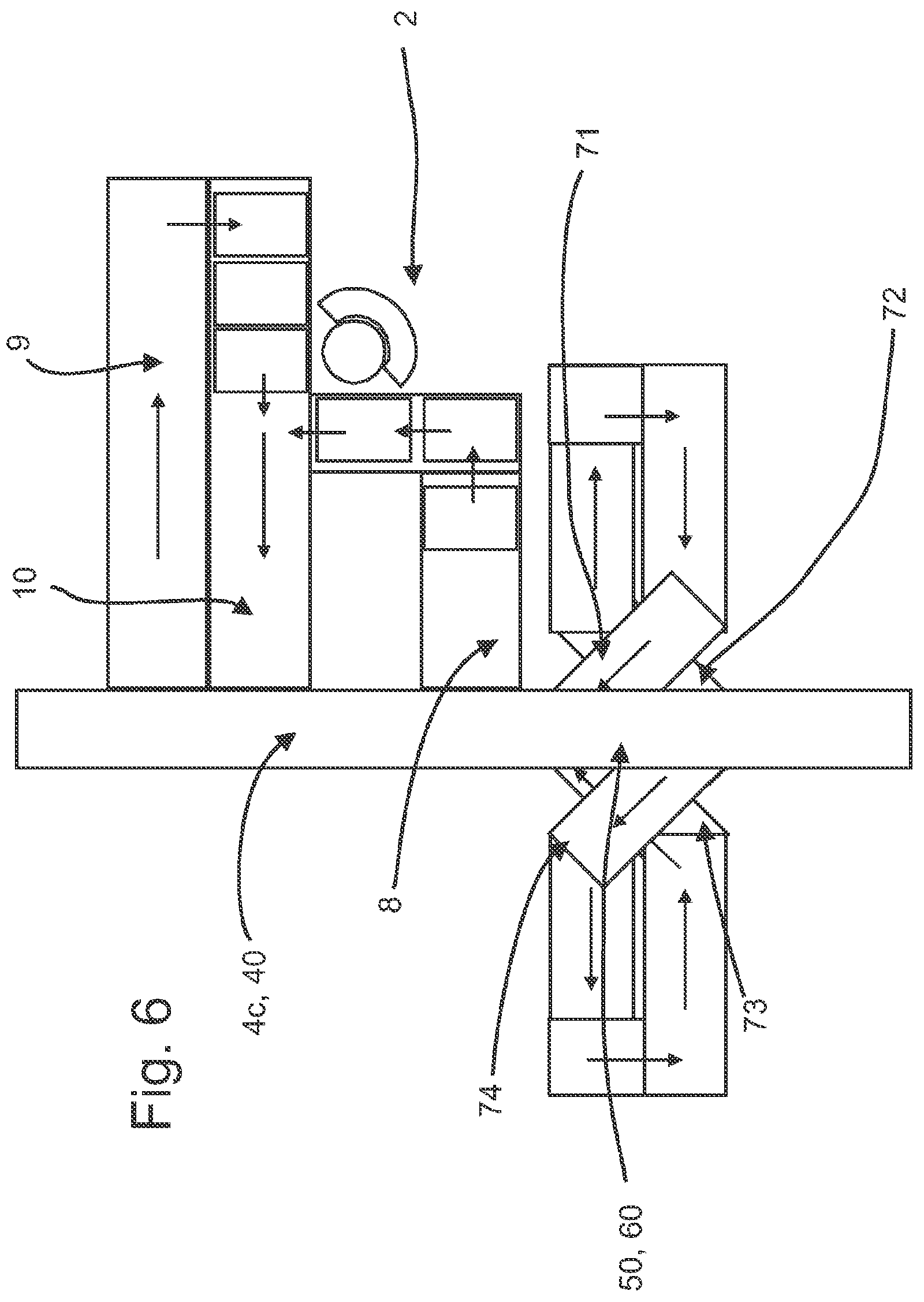 Patent US12583680 Figure 6 – Warehouse for order fulfilment with a product storage and at least one order fulfillment area