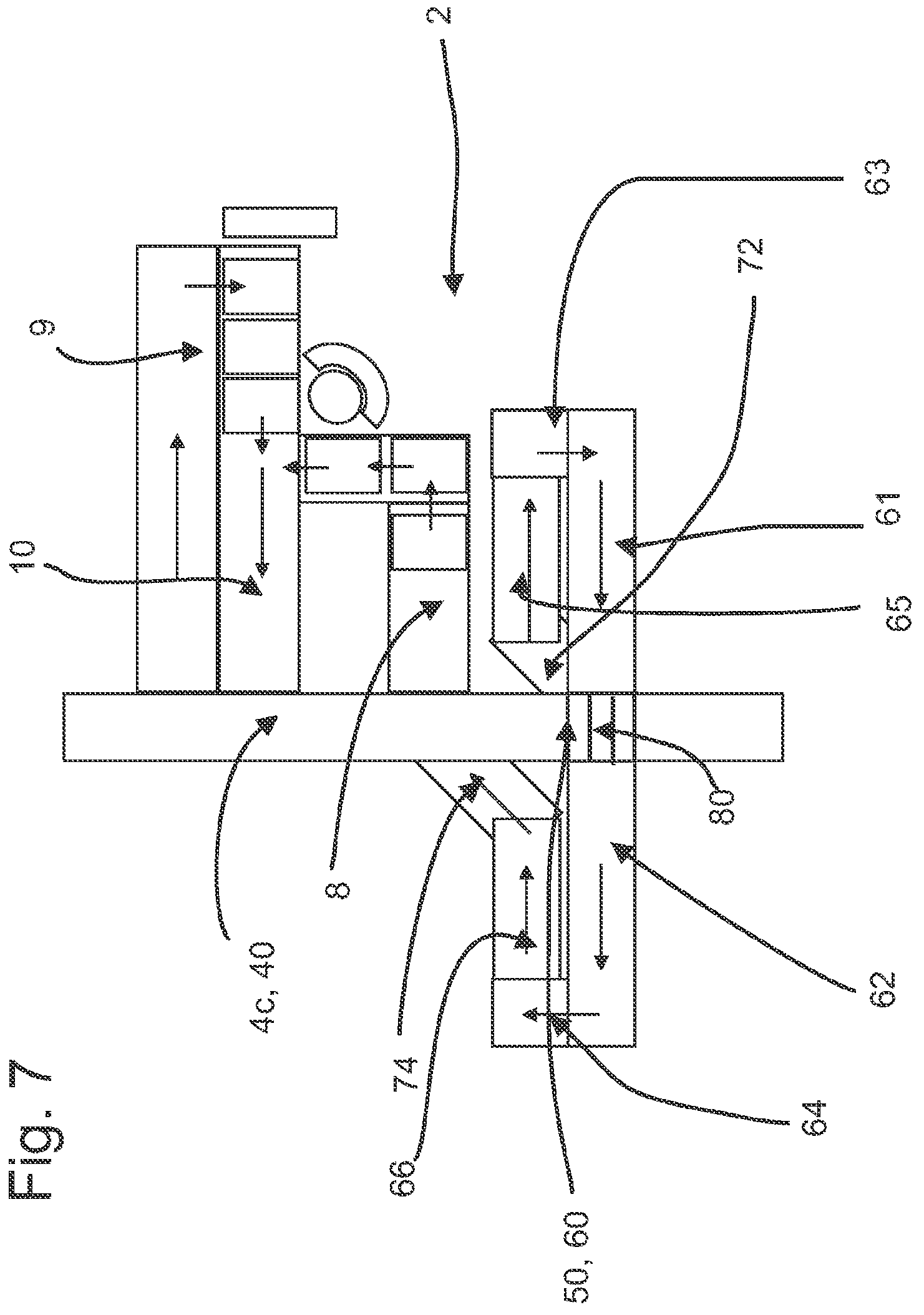 Patent US12583680 Figure 7 – Warehouse for order fulfilment with a product storage and at least one order fulfillment area