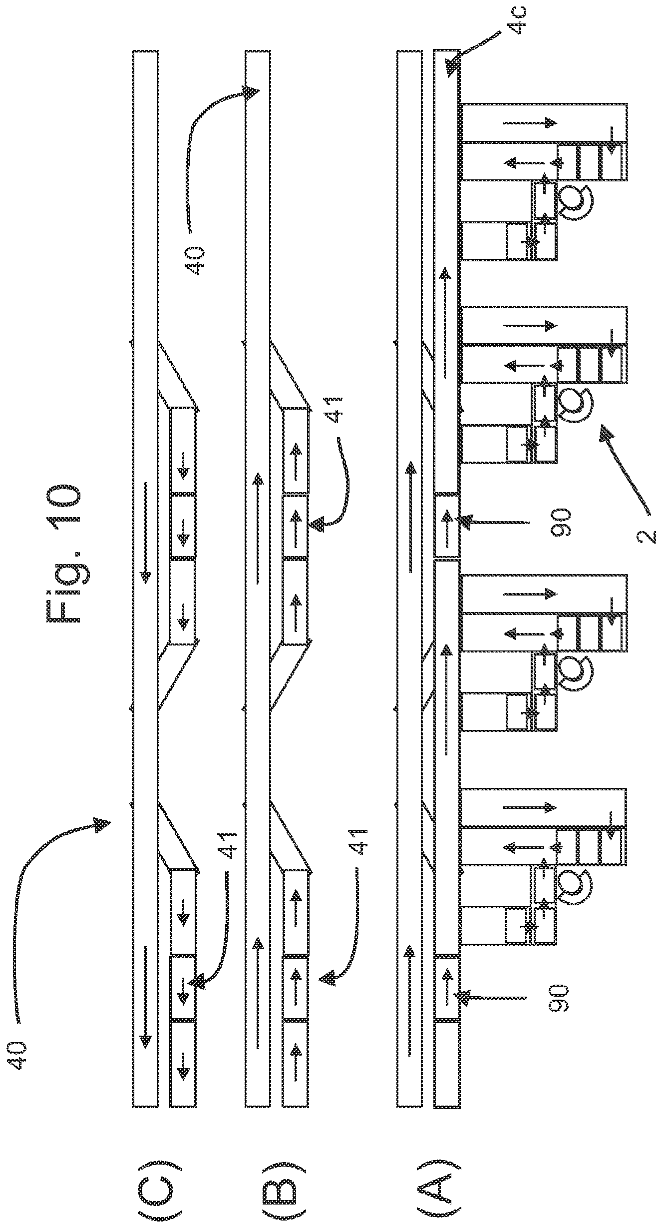 Patent US12583680 Figure 10 – Warehouse for order fulfilment with a product storage and at least one order fulfillment area