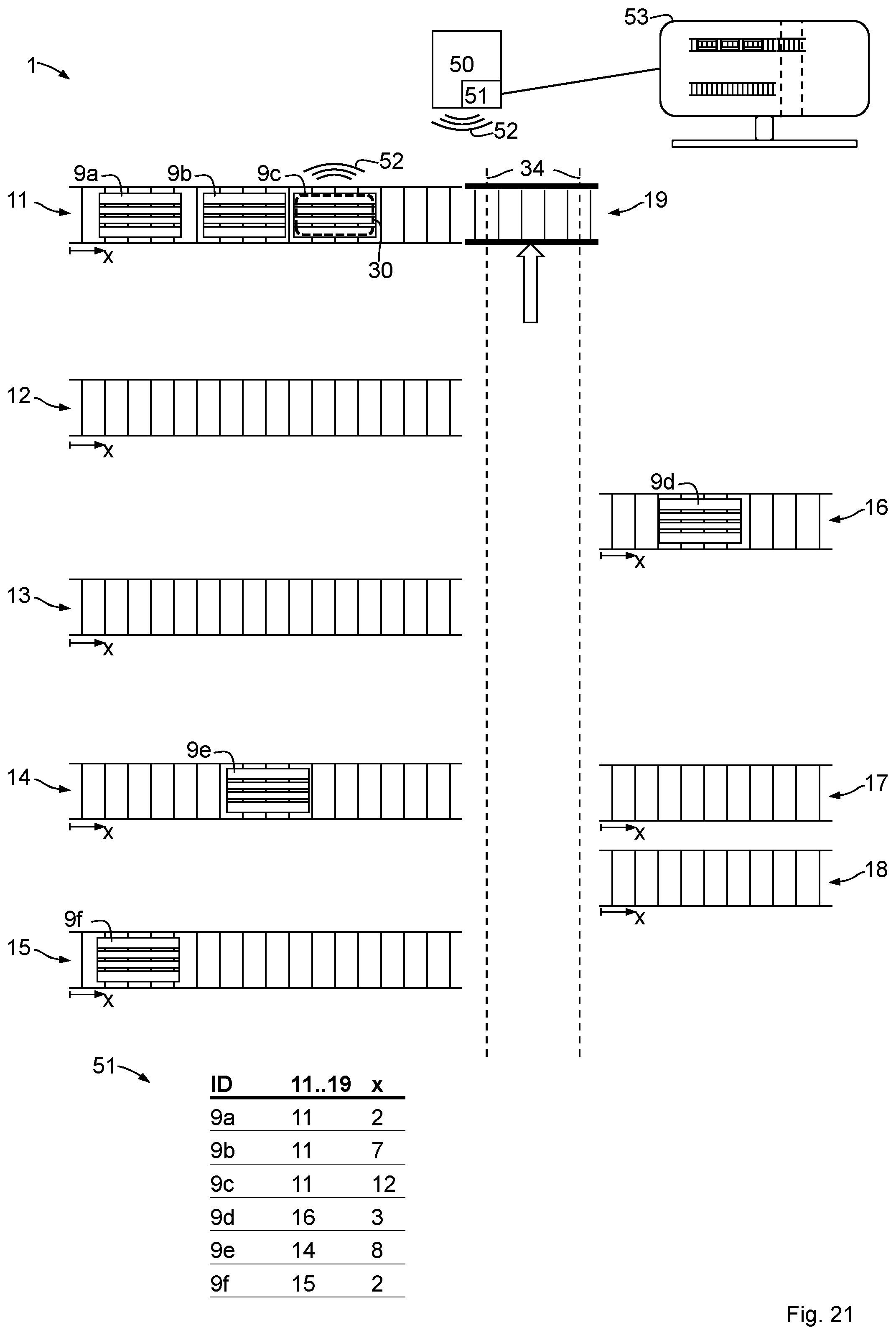 Patent US12583682 Figure 11 – Conveyor arrangement