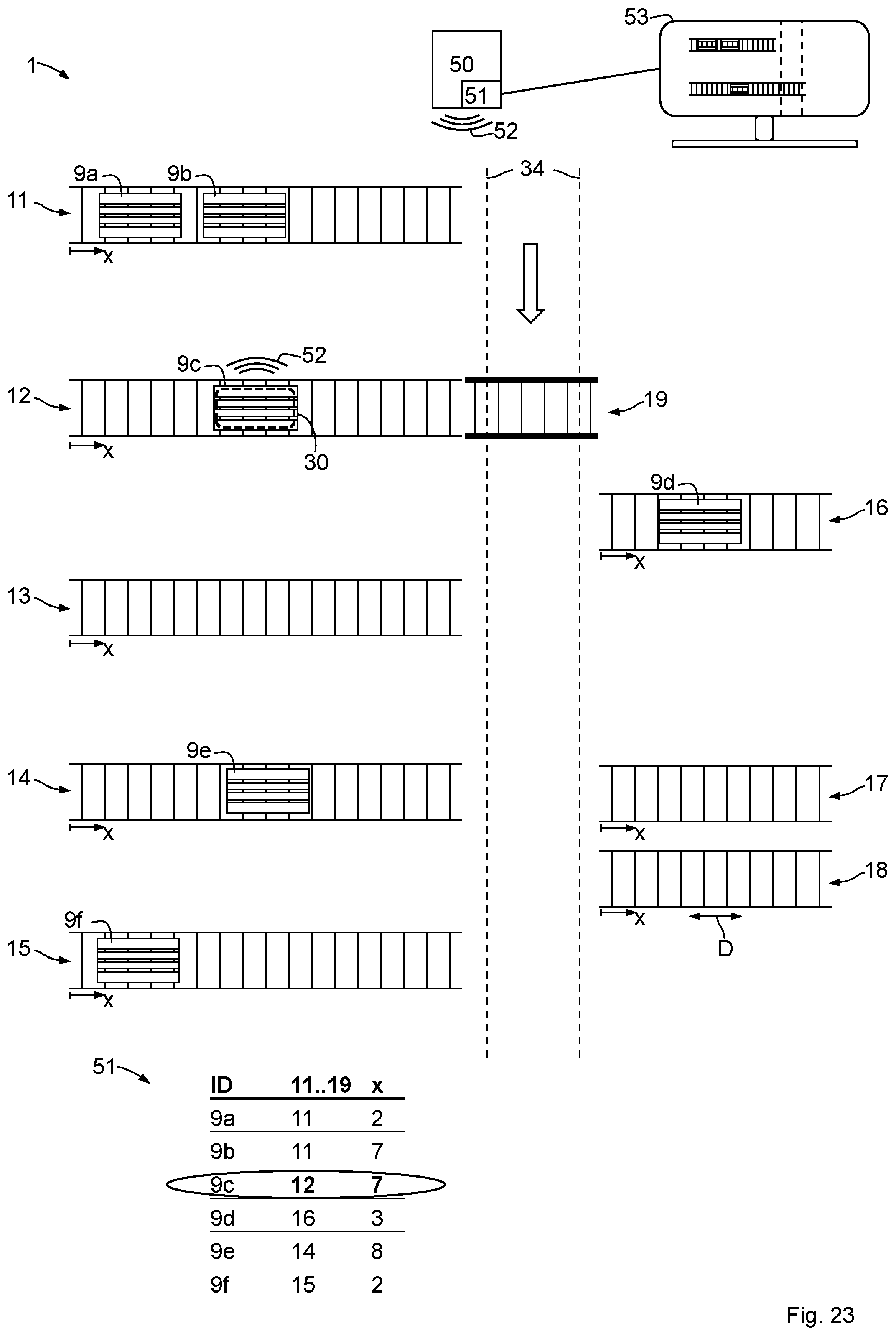 Patent US12583682 Figure 13 – Conveyor arrangement