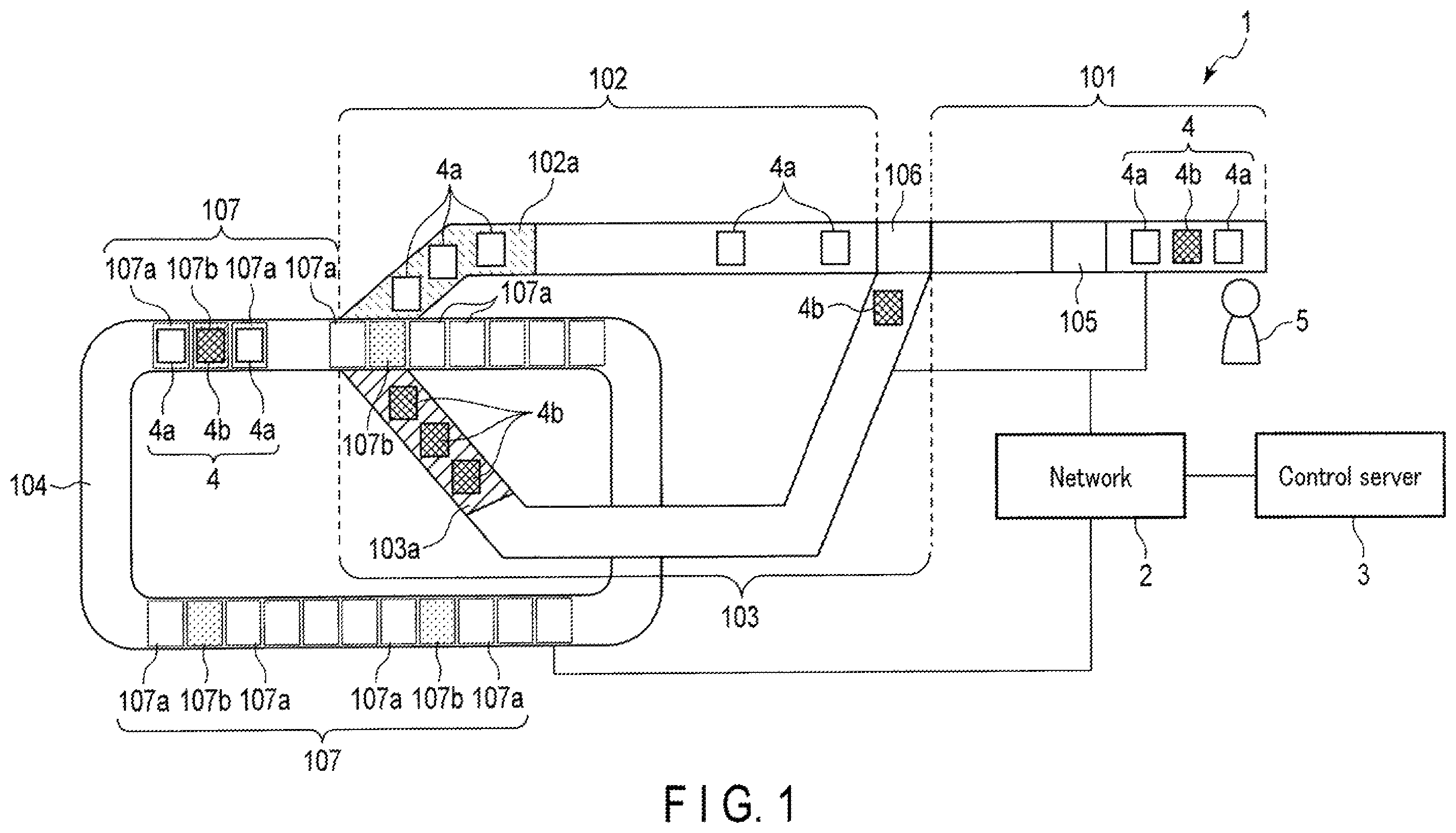 Patent US12583688 — Article conveyance sorting apparatus, article sorting system, and control server — Figure 1
