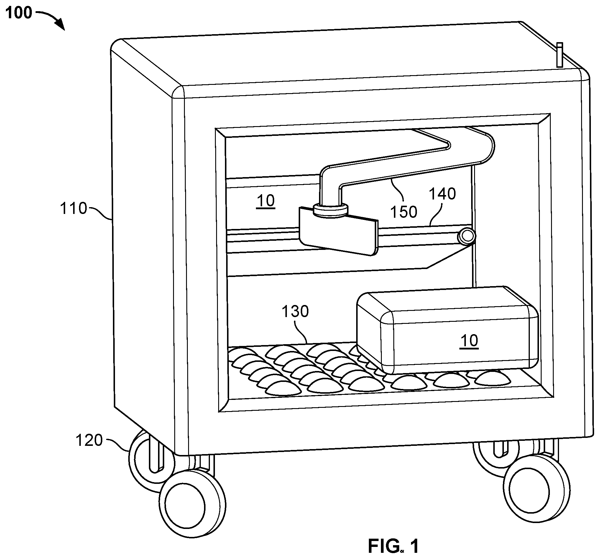 Patent US12583690 — Automated baggage handling carts and systems — Figure 1