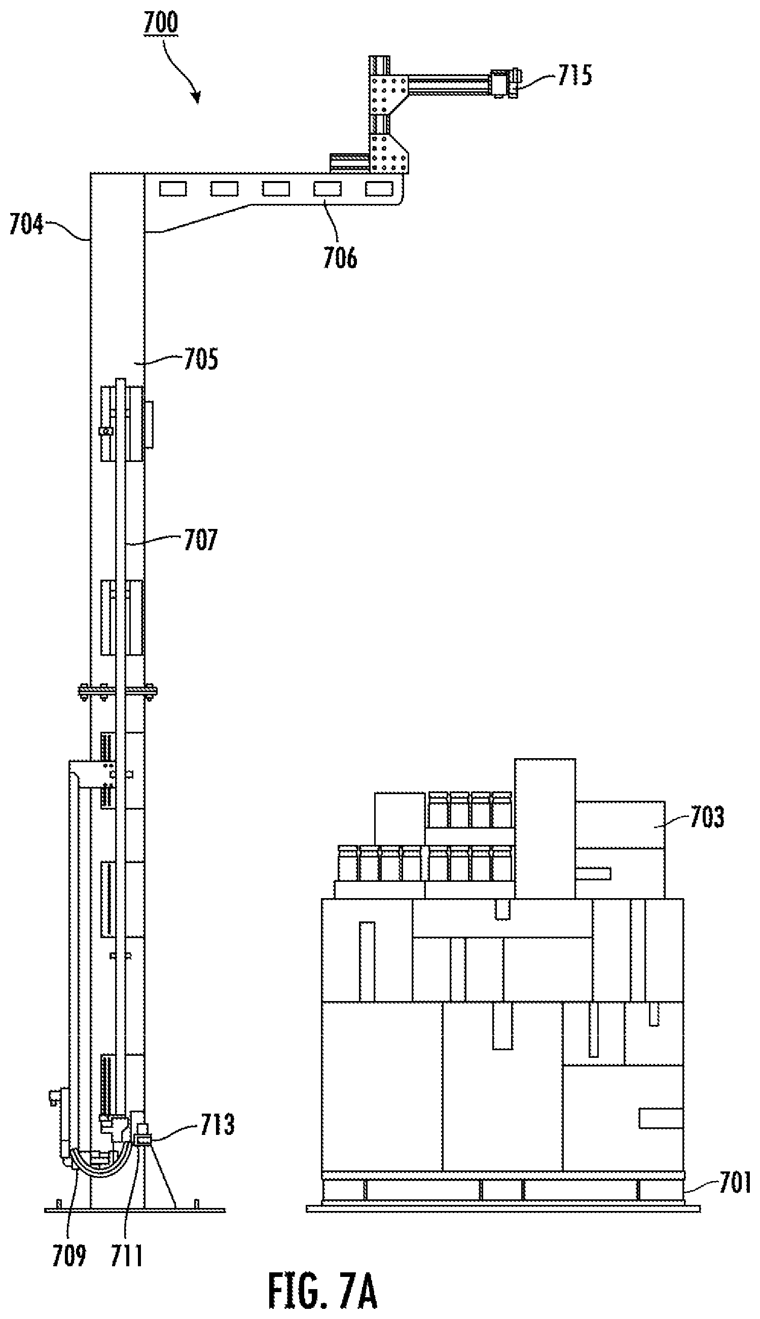 Patent US12583694 Figure 7 – Methods, apparatuses and computer program products for providing a dynamic clearance system for depalletizing objects