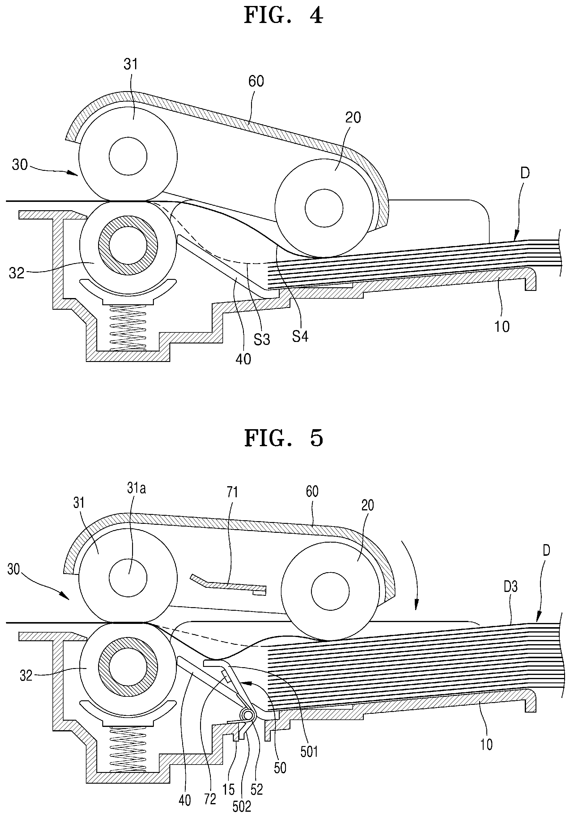 Patent US12583696 Figure 3 – Document feed device with ascendable document guide member