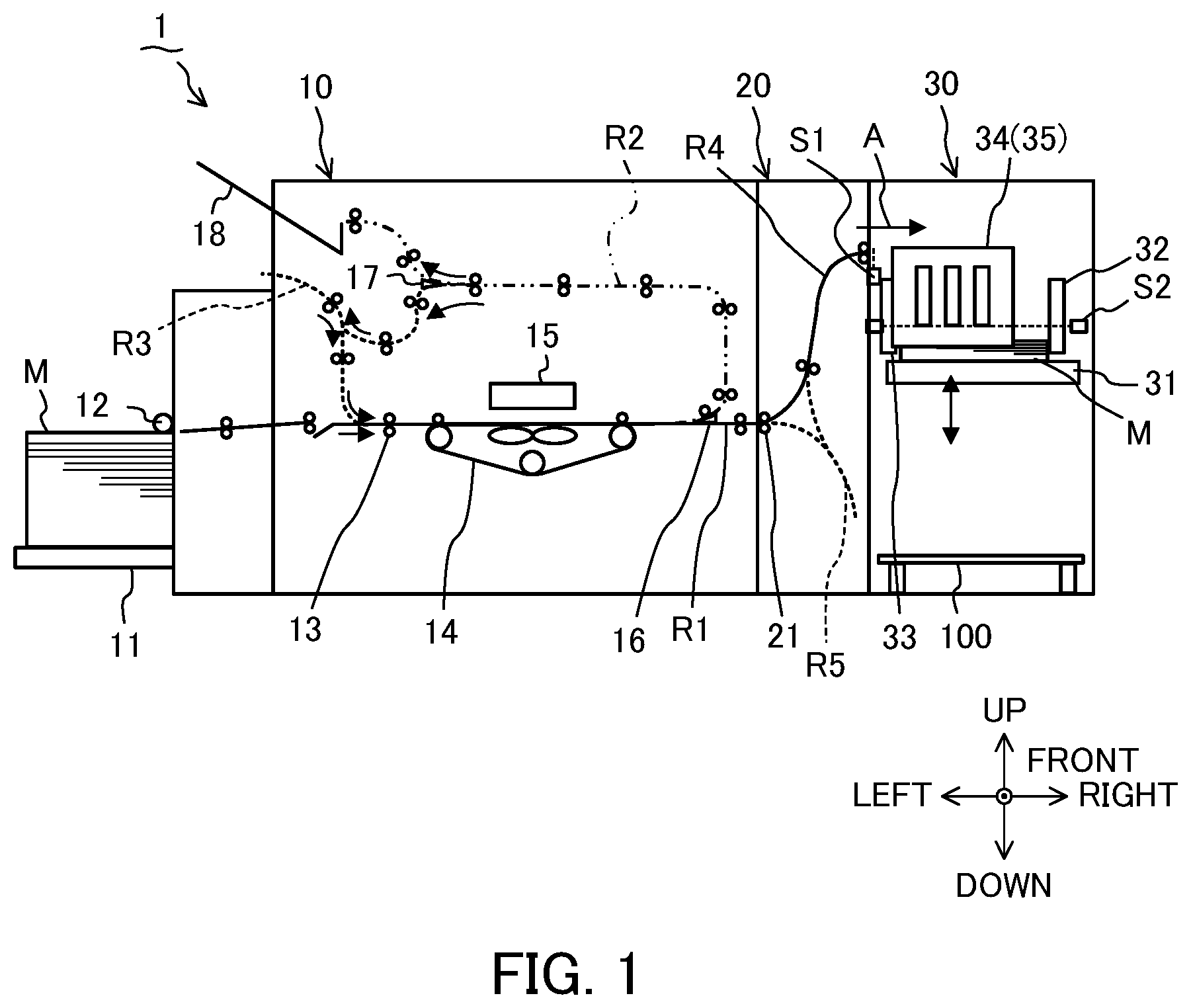 Patent US12583705 Figure 1 – Medium loading device