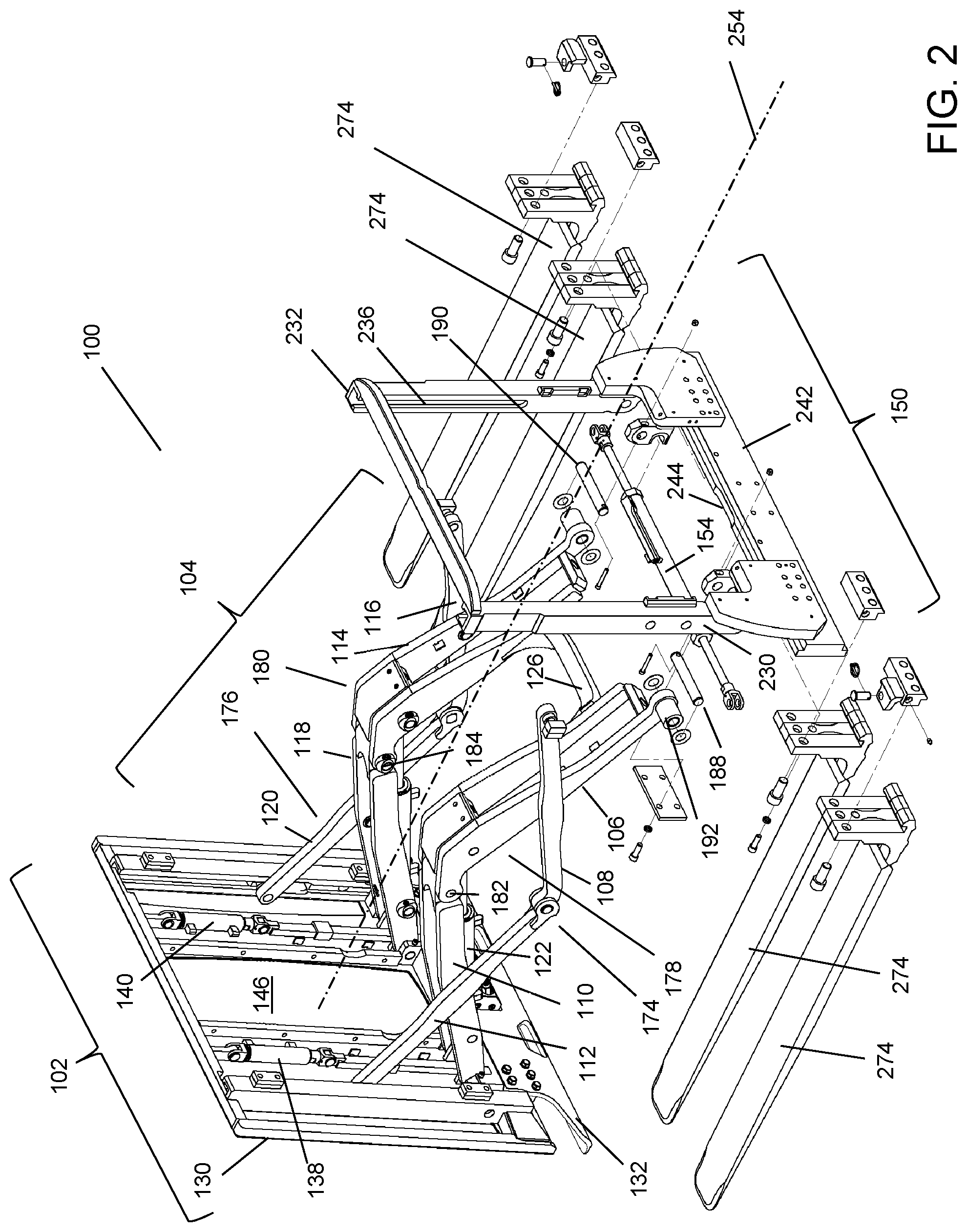Patent US12583720 Figure 2 – High visibility push-pull forklift attachment