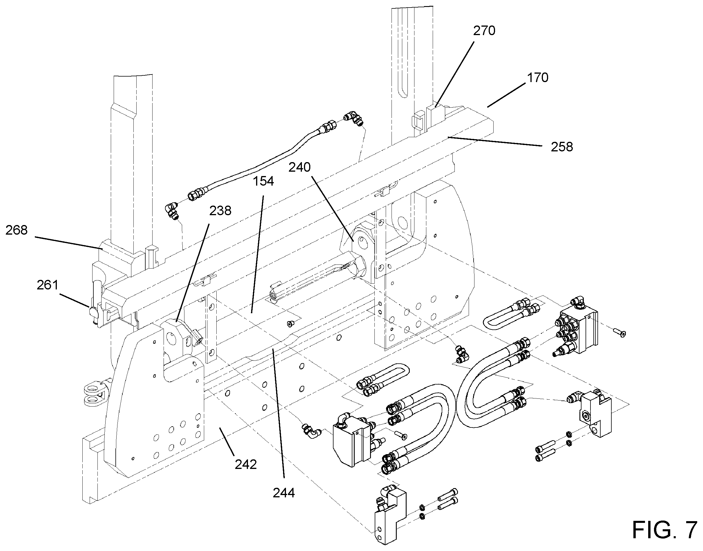 Patent US12583720 Figure 7 – High visibility push-pull forklift attachment