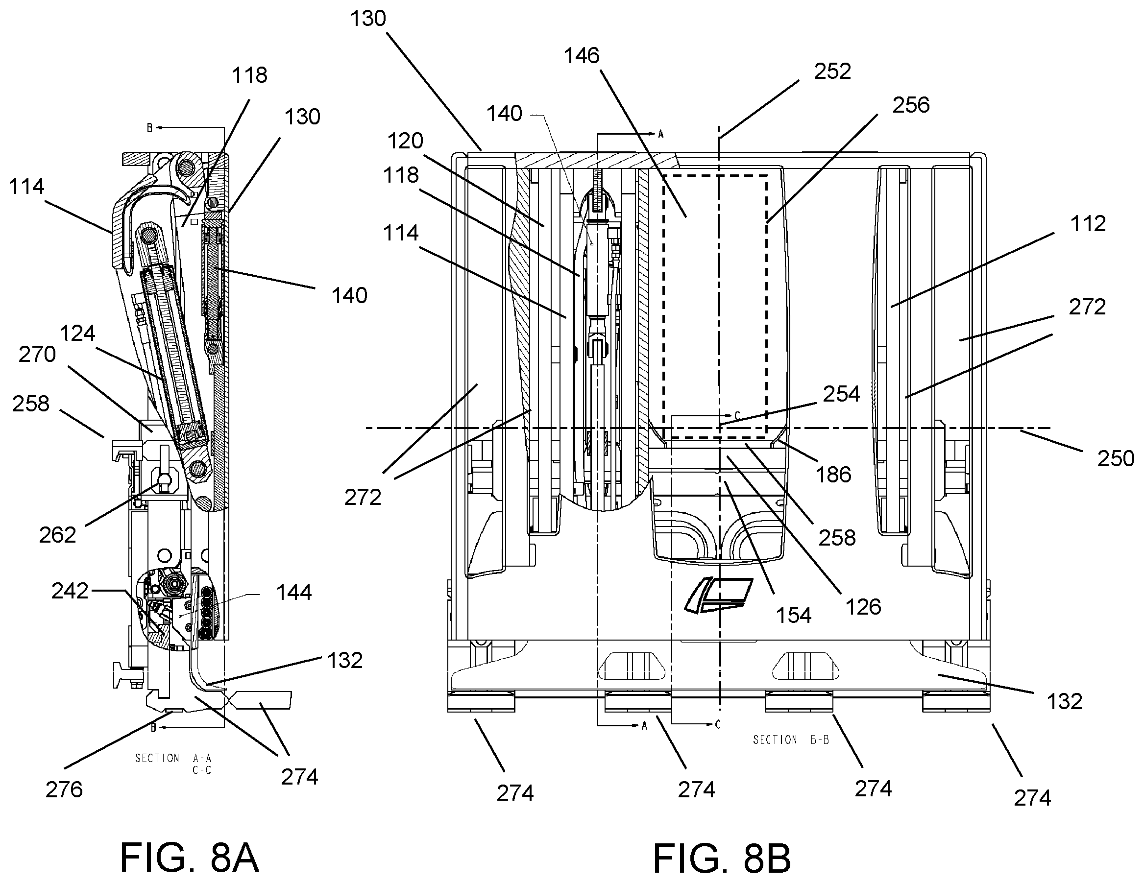 Patent US12583720 Figure 8 – High visibility push-pull forklift attachment