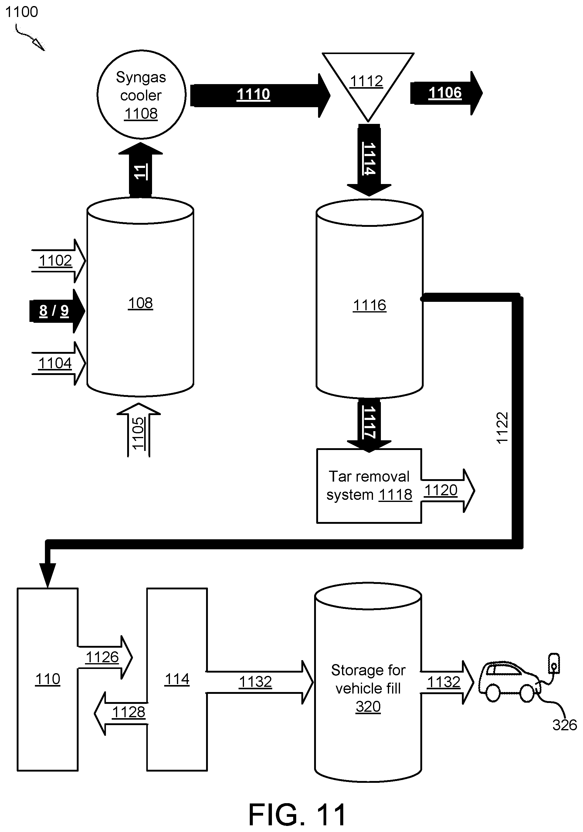 Patent US12583744 Figure 11 – Direct coupled atmospheric carbon reduction device with hydrogen utilization