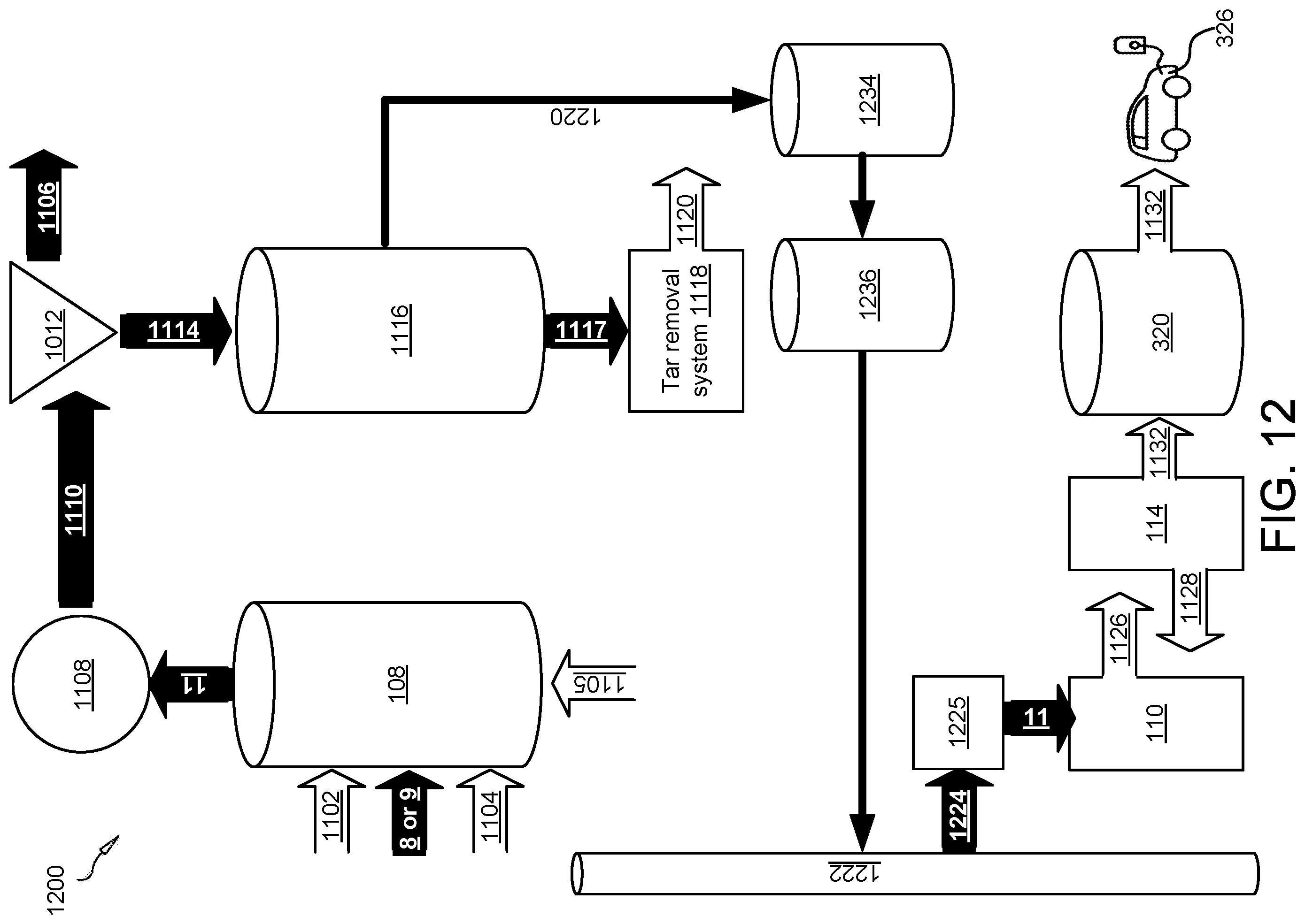 Patent US12583744 Figure 12 – Direct coupled atmospheric carbon reduction device with hydrogen utilization