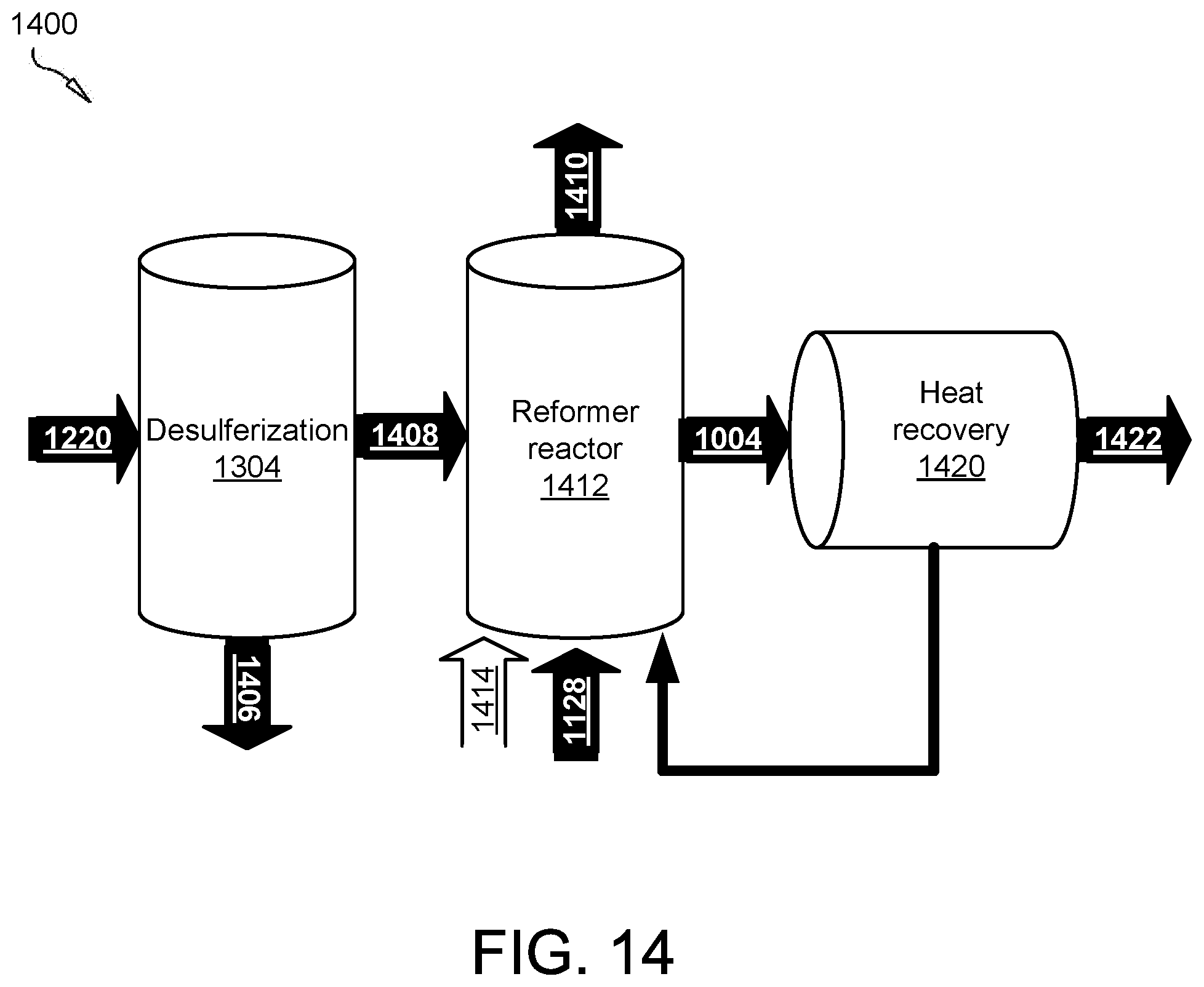 Patent US12583744 Figure 14 – Direct coupled atmospheric carbon reduction device with hydrogen utilization
